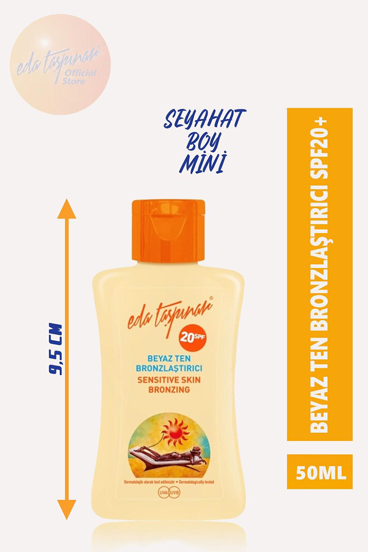 Eda Taşpınar Seyahat Boy   Beyaz Ten Bronzlaştırıcı Spf20+ - 50 ML 