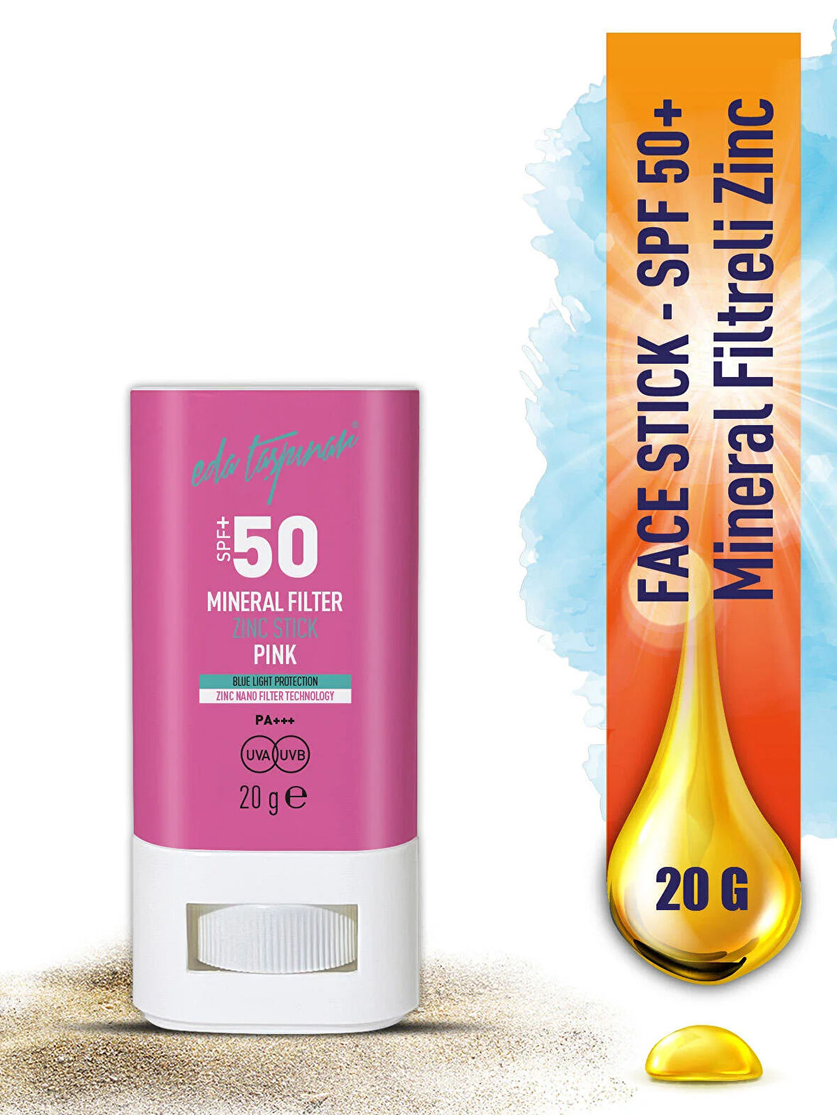 SPF 50+ Mineral Filtreli Pembe Zinc Stick (EGY0031)