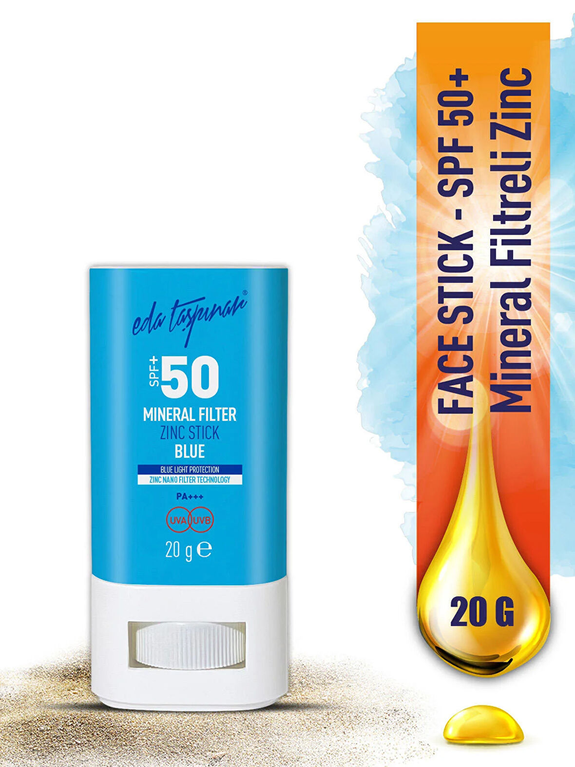 SPF 50+ Mineral Filtreli Mavi Zinc Stick (EGY0030)