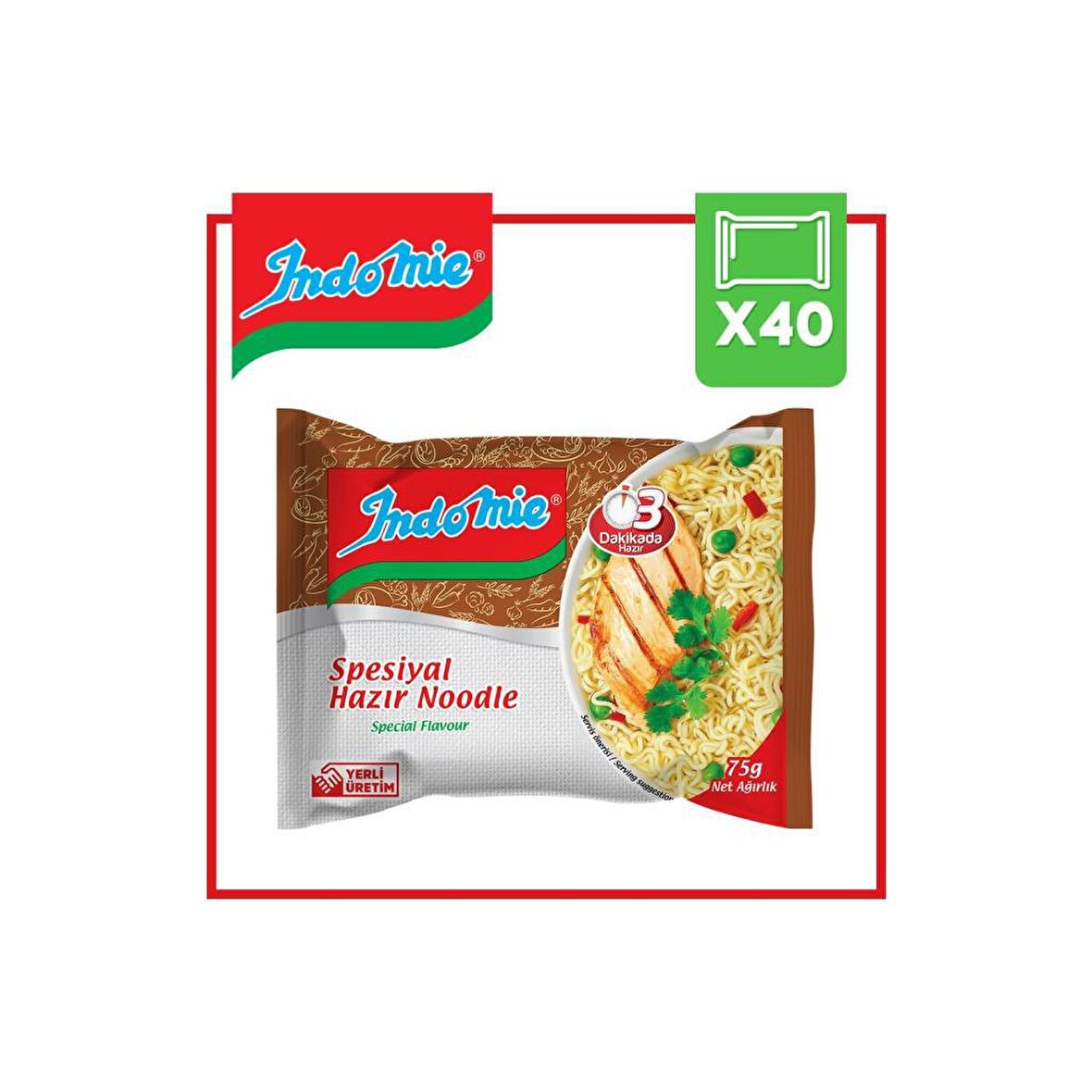 Indomie 40'lı Spesiyal Hazır Noodle Paket