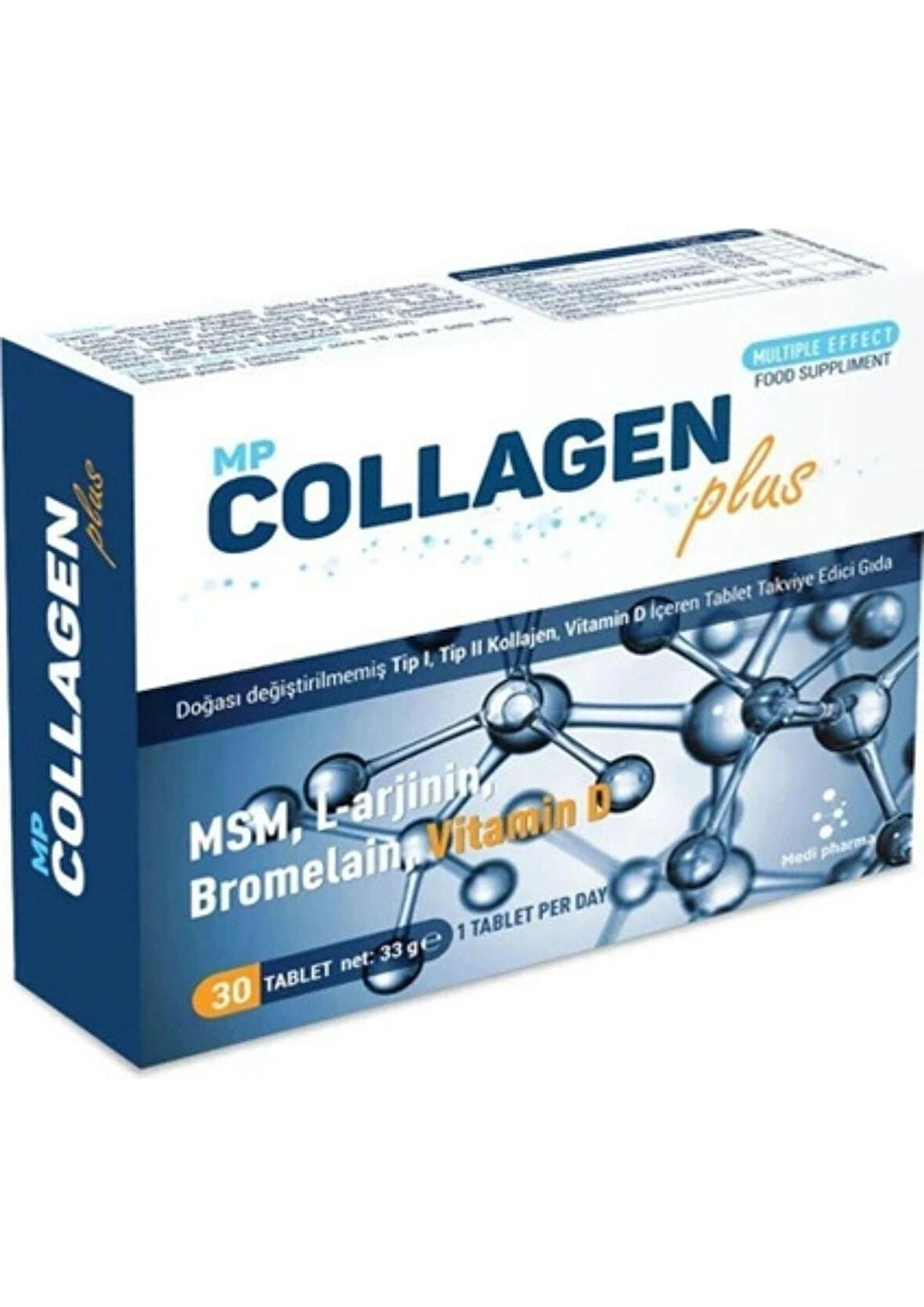 Medipharma Mp Collagen Plus 30 Tablet Kolajen+C Vitamini+MSM