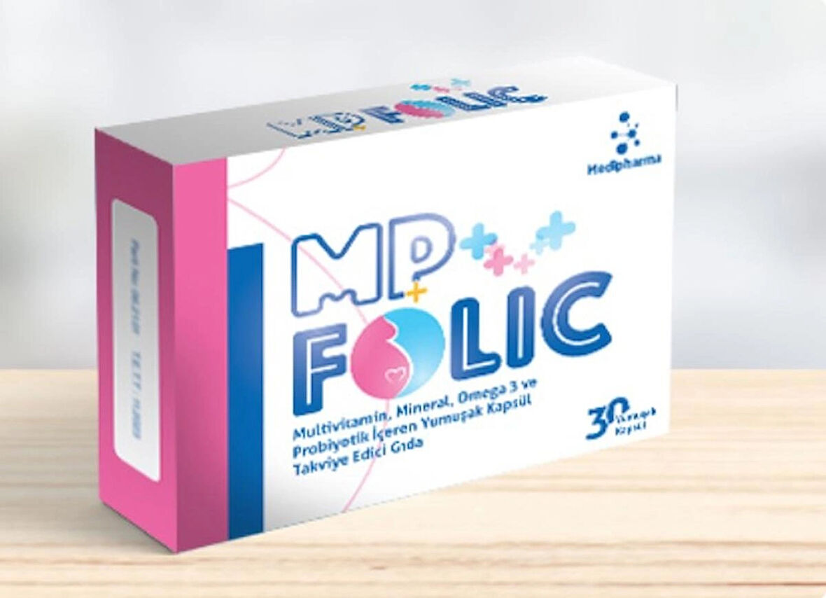 Mp Folic 30 Tablet Multivitamin, Mineral, Omega-3 ve Probiyotik Içeren Takviye Edici Gıda