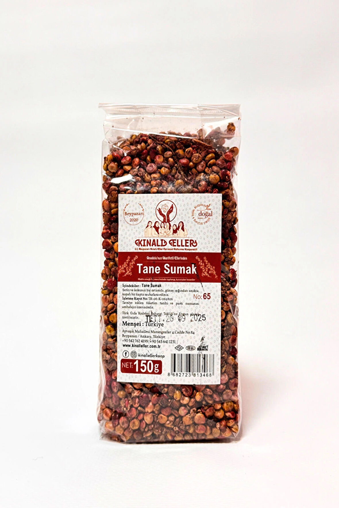 Kınalı Eller Kadın Kooperatifi Beypazarı Doğal Tane Sumak 150gr.