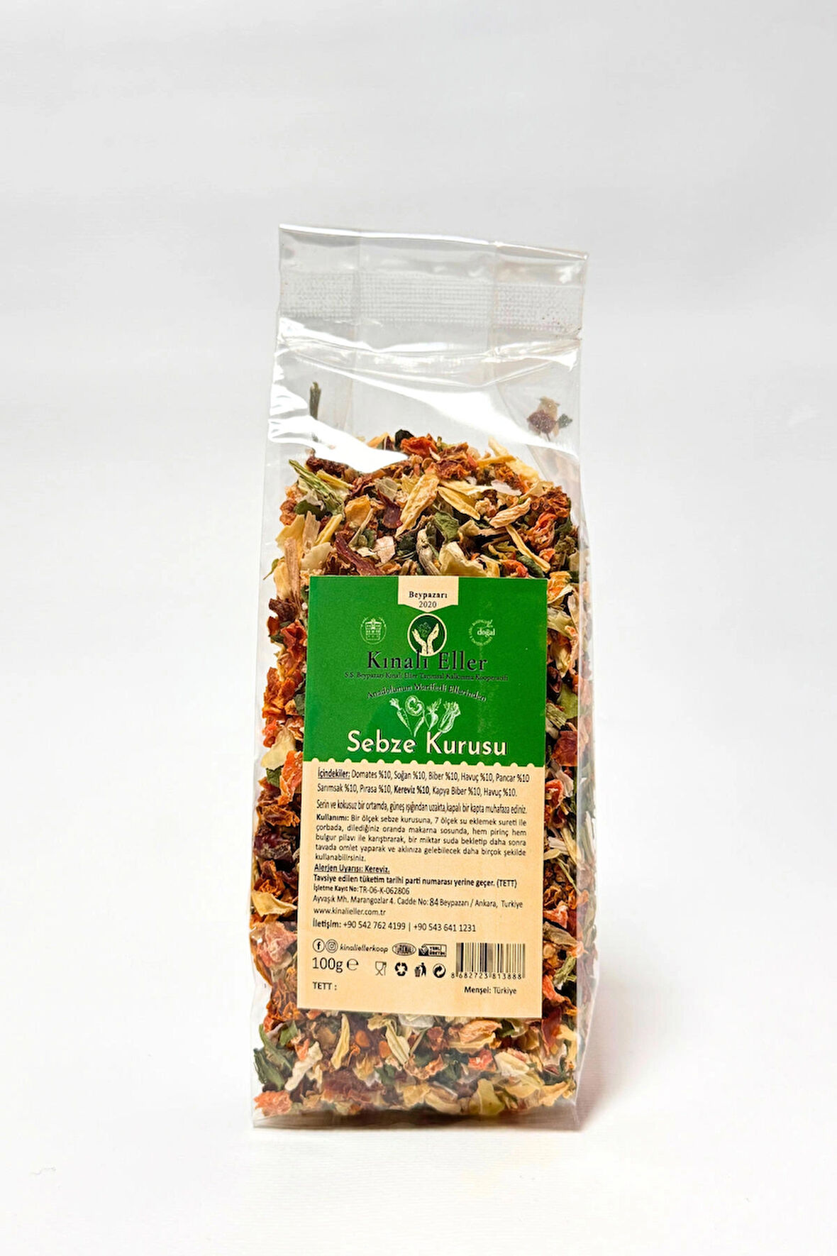 Kınalı Eller Kadın Kooperatifi Doğal Yemeklik Sebze Kurusu Karışımı 100gr.