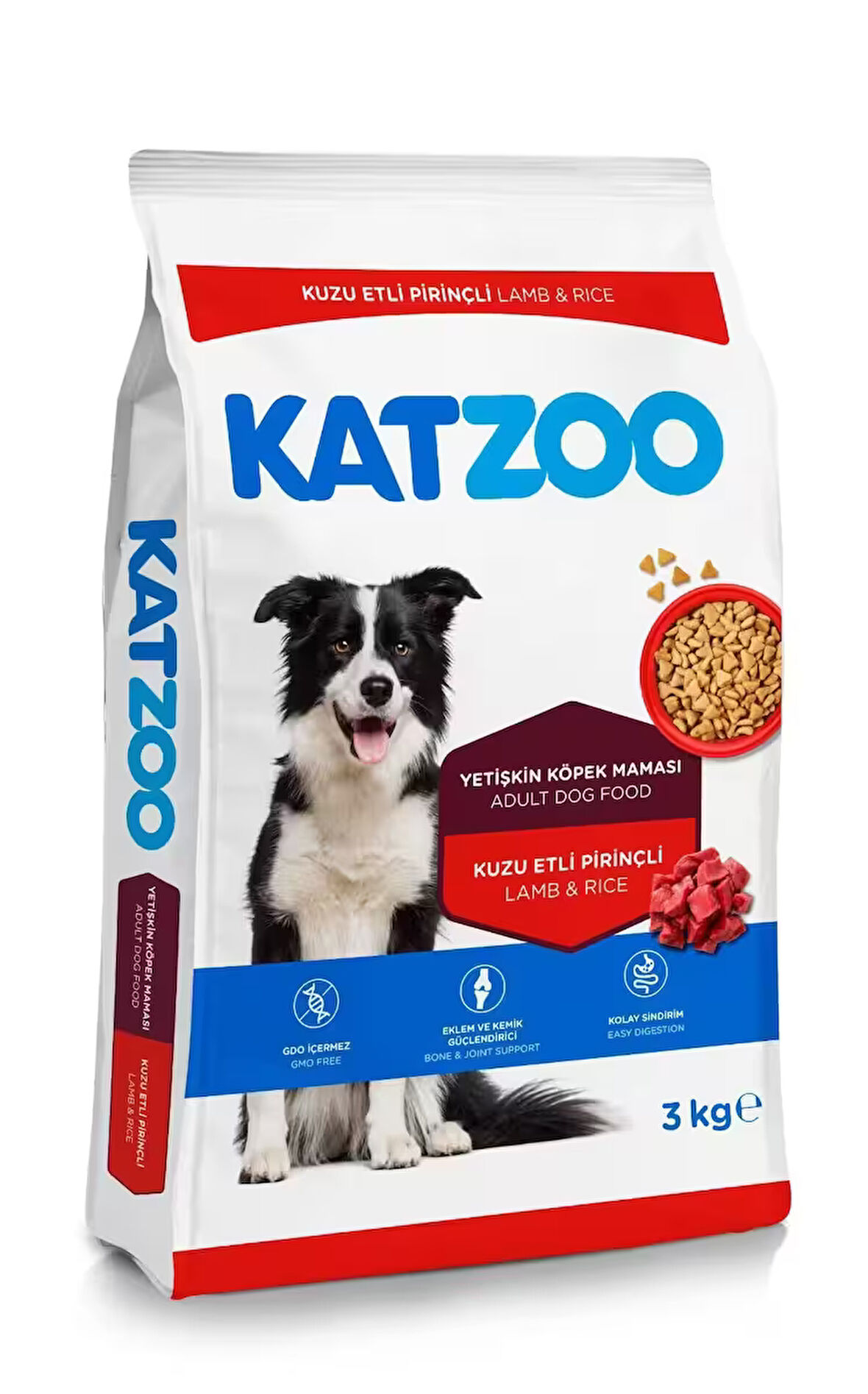Kuzu Etli & Pirinçli Yetişkin Köpek Maması 3 KG (6 Adet)