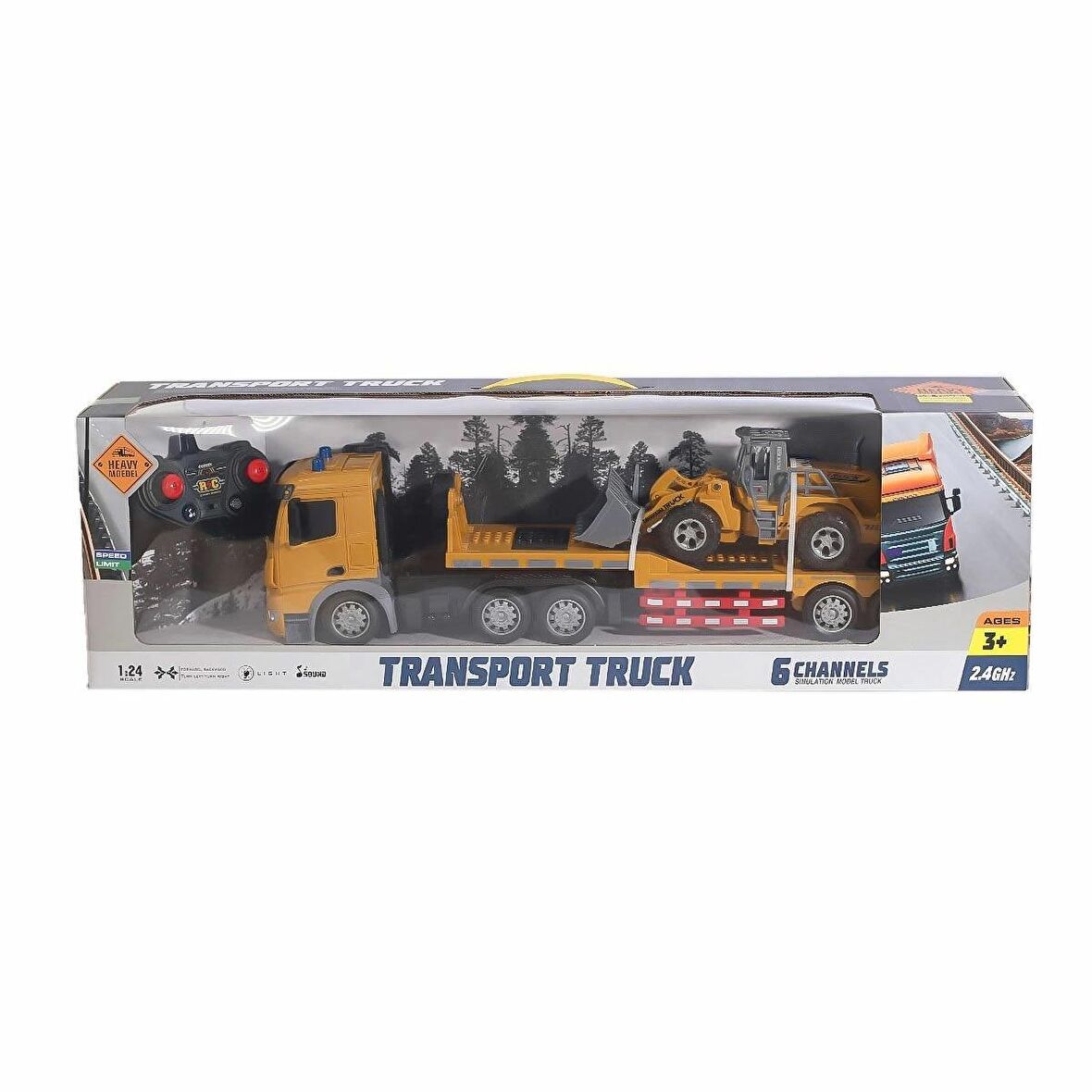 HT079 Kumandalı Şarjlı  Işıklı Transporter Tır 1:24 -Canem