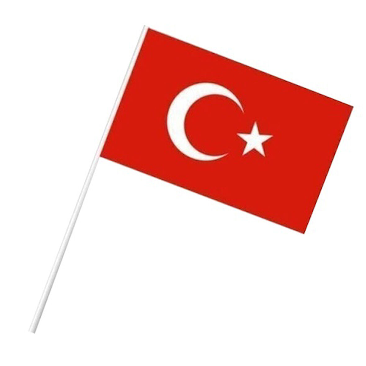 Plastik Sopalı Bayrak Büyük 22x32cm Karton 40Lı Türk Bayrağı