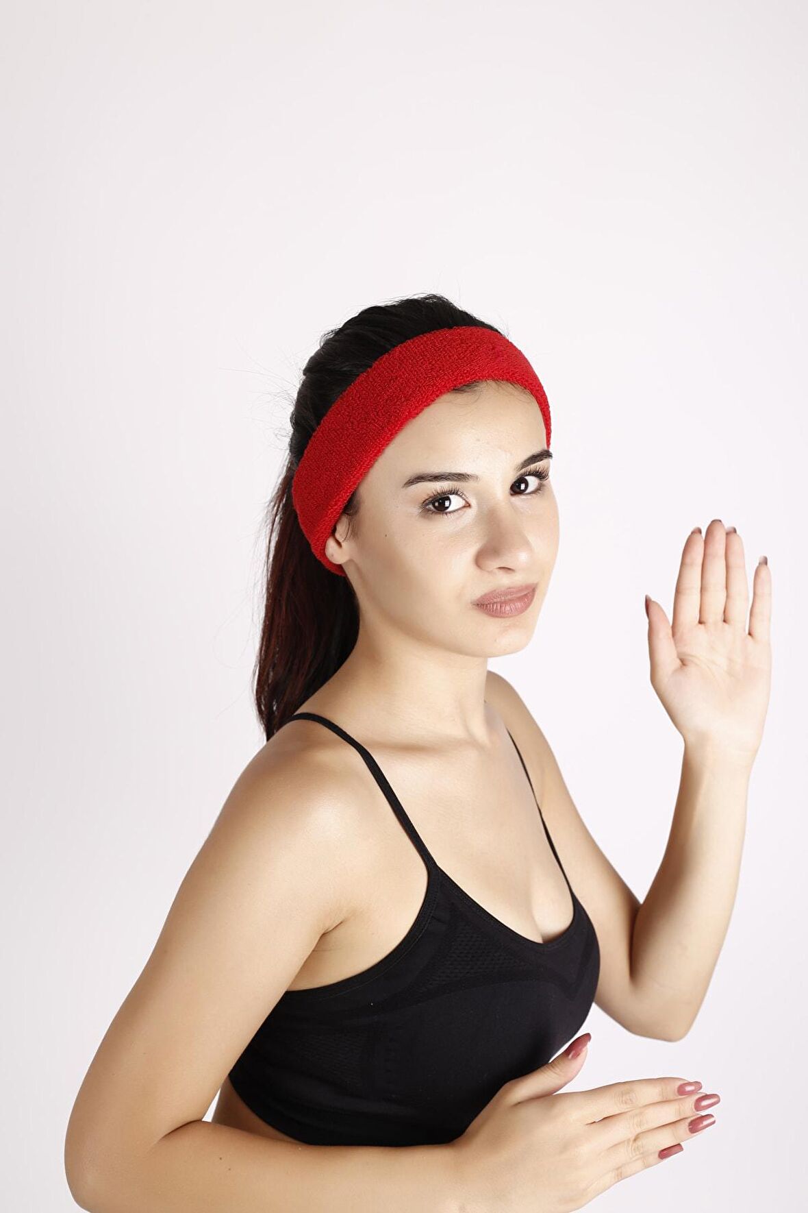 Kırmızı Sporcu Saç Bandı Ter Bandı Bandana Headband