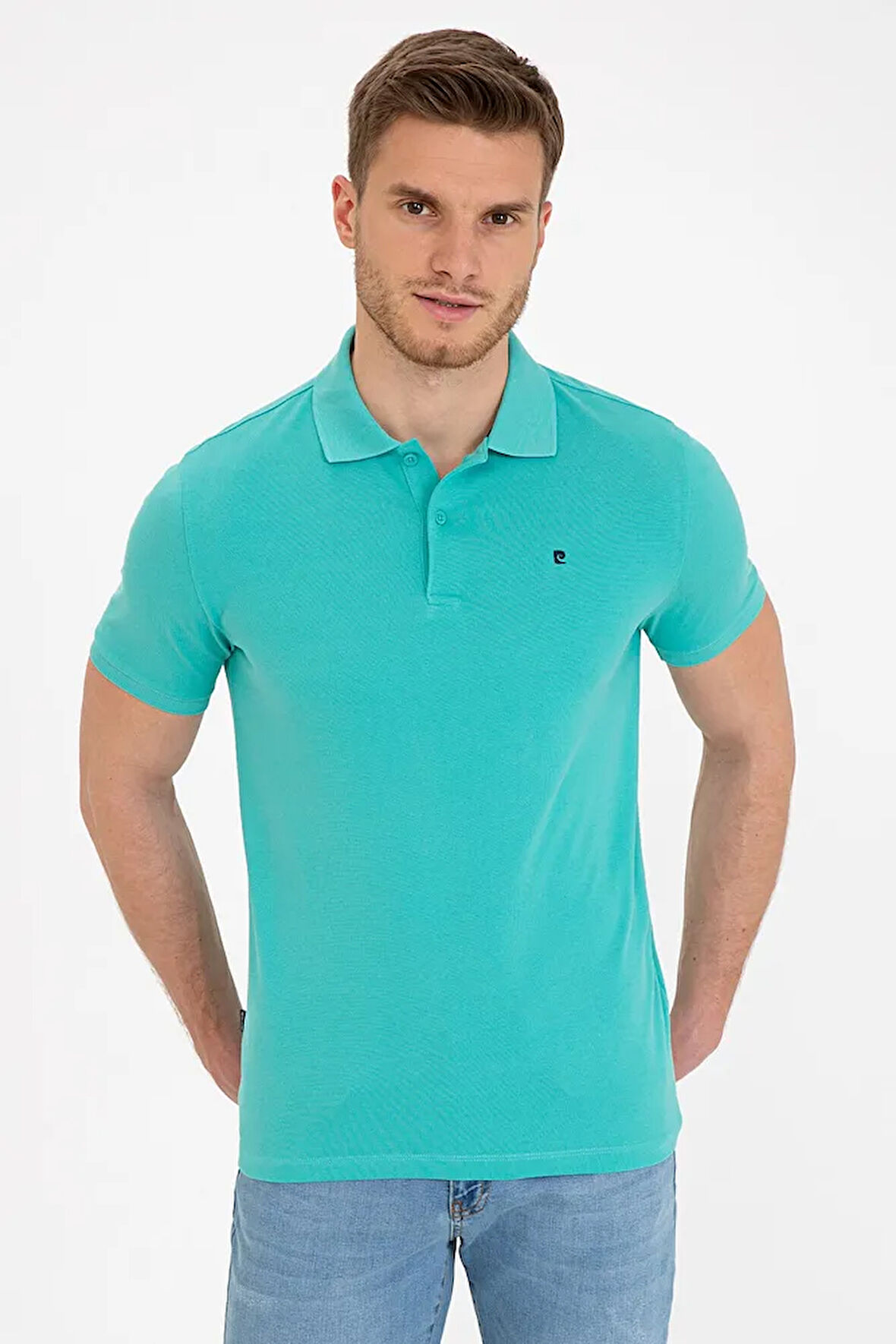 Mint Yeşili Slim Fit Basic Polo Yaka T-Shirt