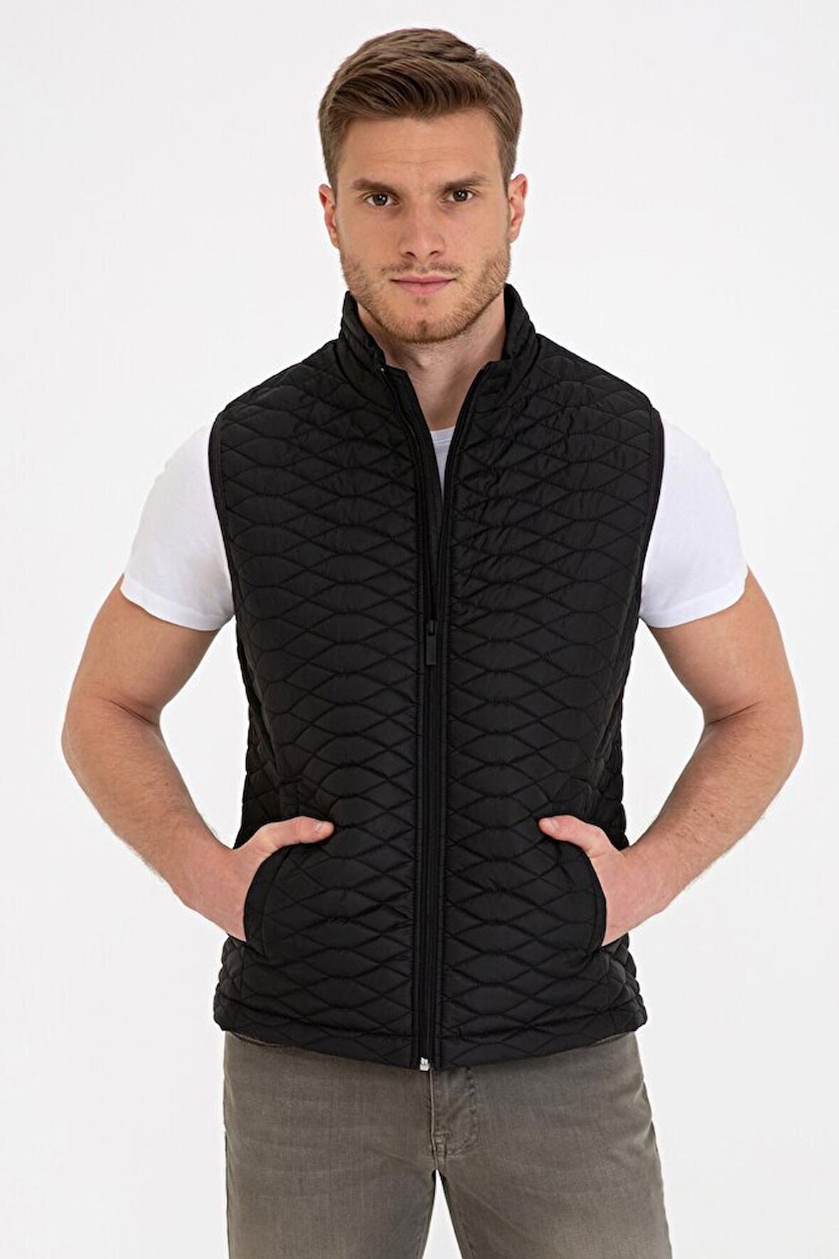 Pierre Cardin  Siyah Standart Fit Yelek
