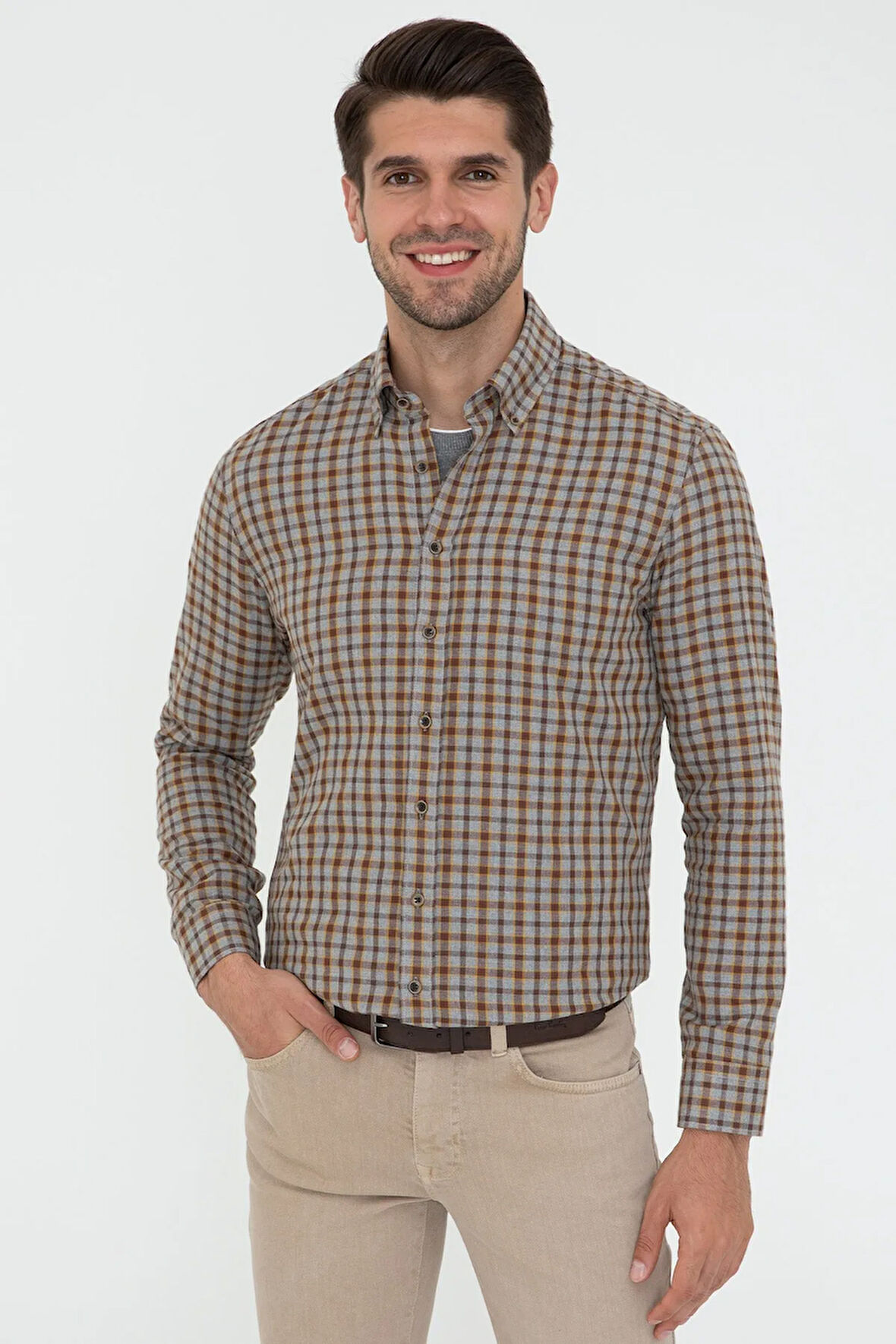 Kahverengı Erkek Gömlek G021GL004.000.1276394
