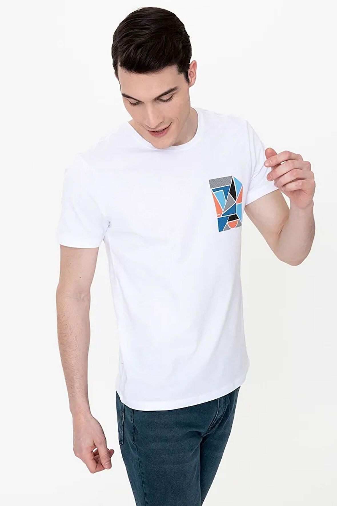 Erkek Beyaz T-Shirt G021Sz011.000.1369872