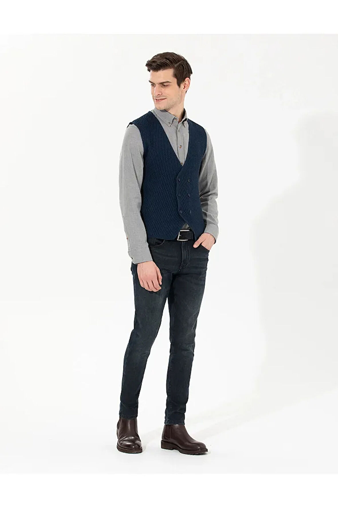 Erkek Slim Fit Triko Yelek