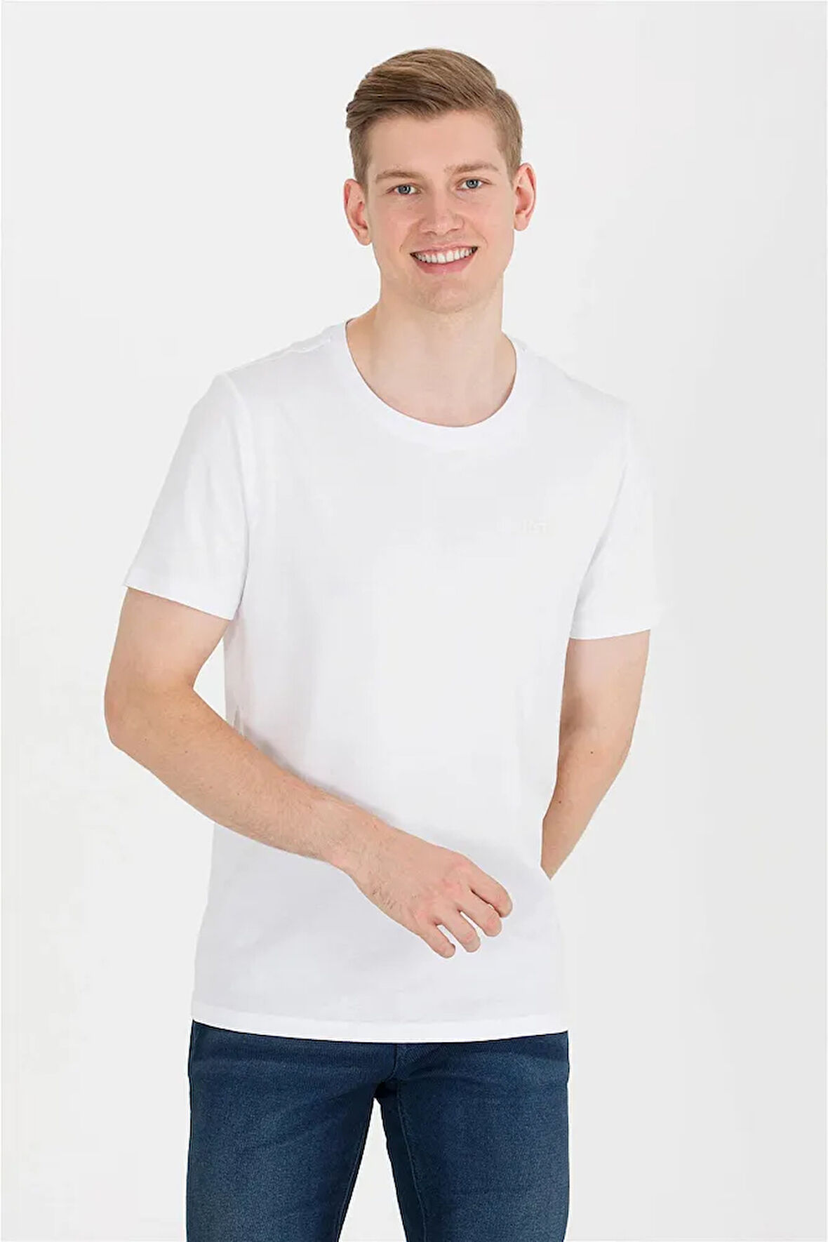 Erkek Bisiklet Yaka Basic T-shirt