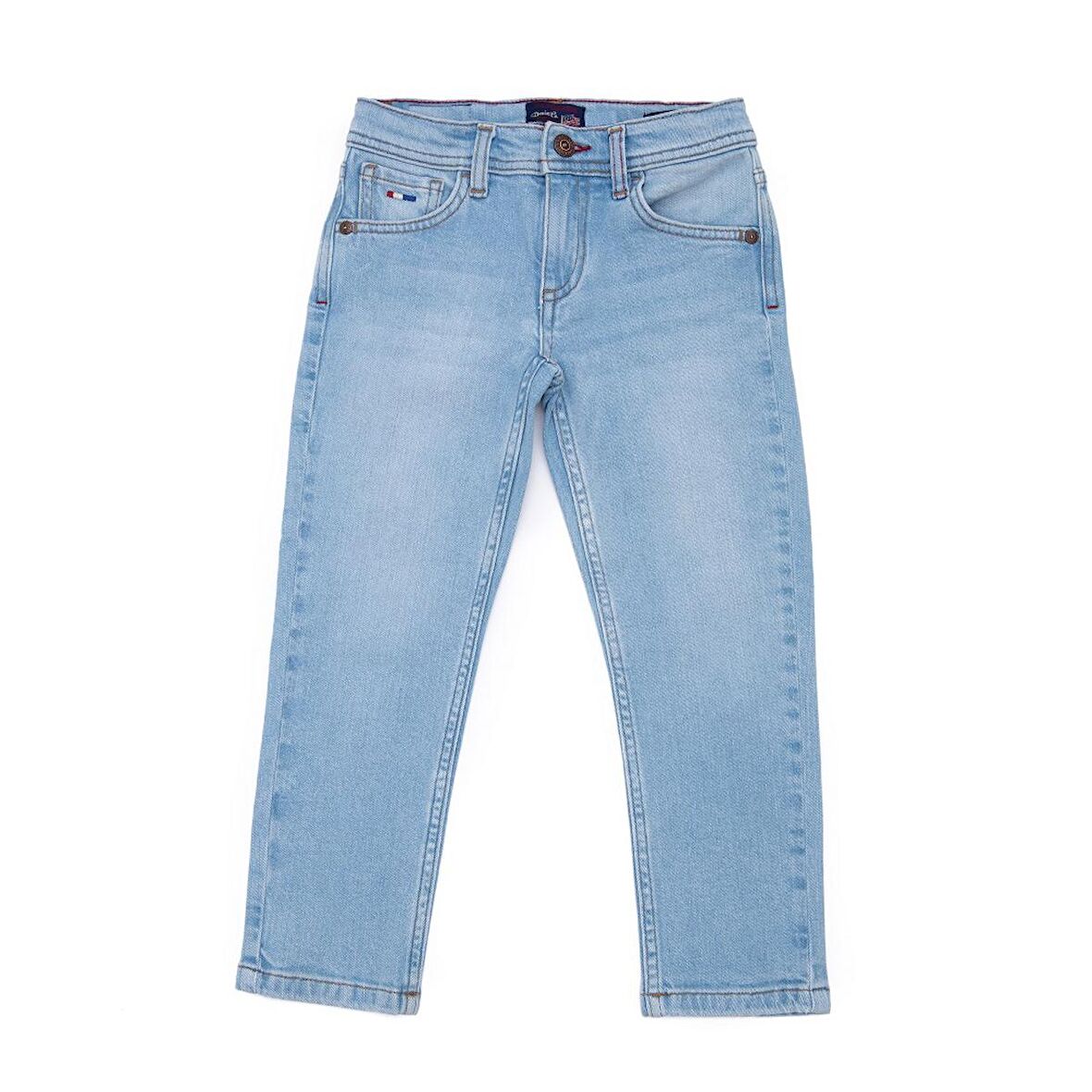 U.S. Polo Assn. Mavi Erkek Çocuk Boru Paça Slim Fit Düz Denim Pantolon RC-LACOPOKIDS23-A