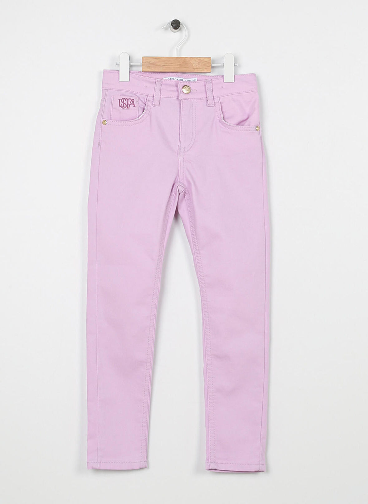 U.S. Polo Assn. Pembe Kız Çocuk Boru Paça Toothpick Düz Pantolon GLENO23Y