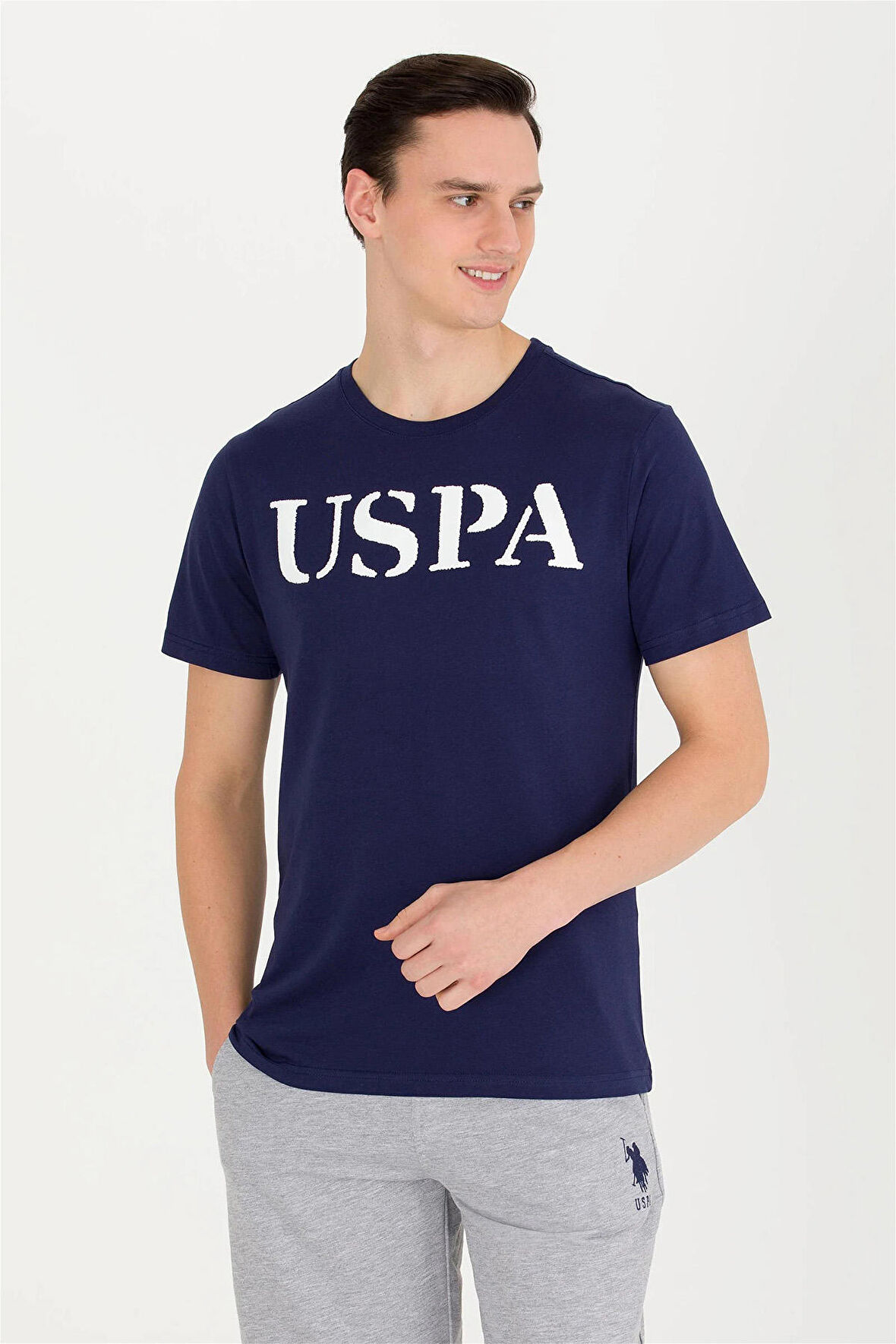 U.S. Polo Assn. Erkek Bisiklet Yaka T-Shirt 1571124 Lacivert