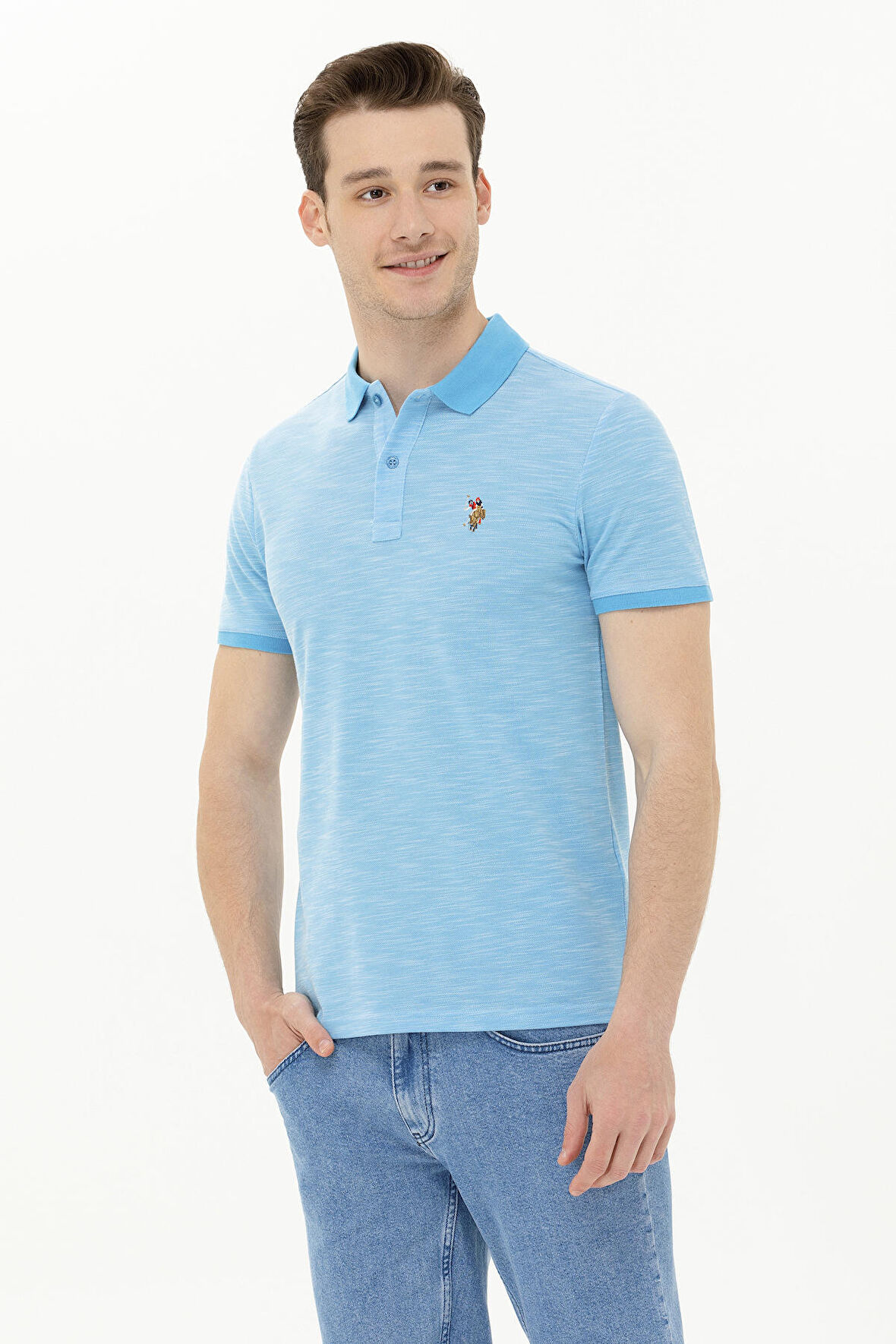 U.S. Polo Assn. Polo Yaka Turkuaz Erkek T-Shirt 1573535