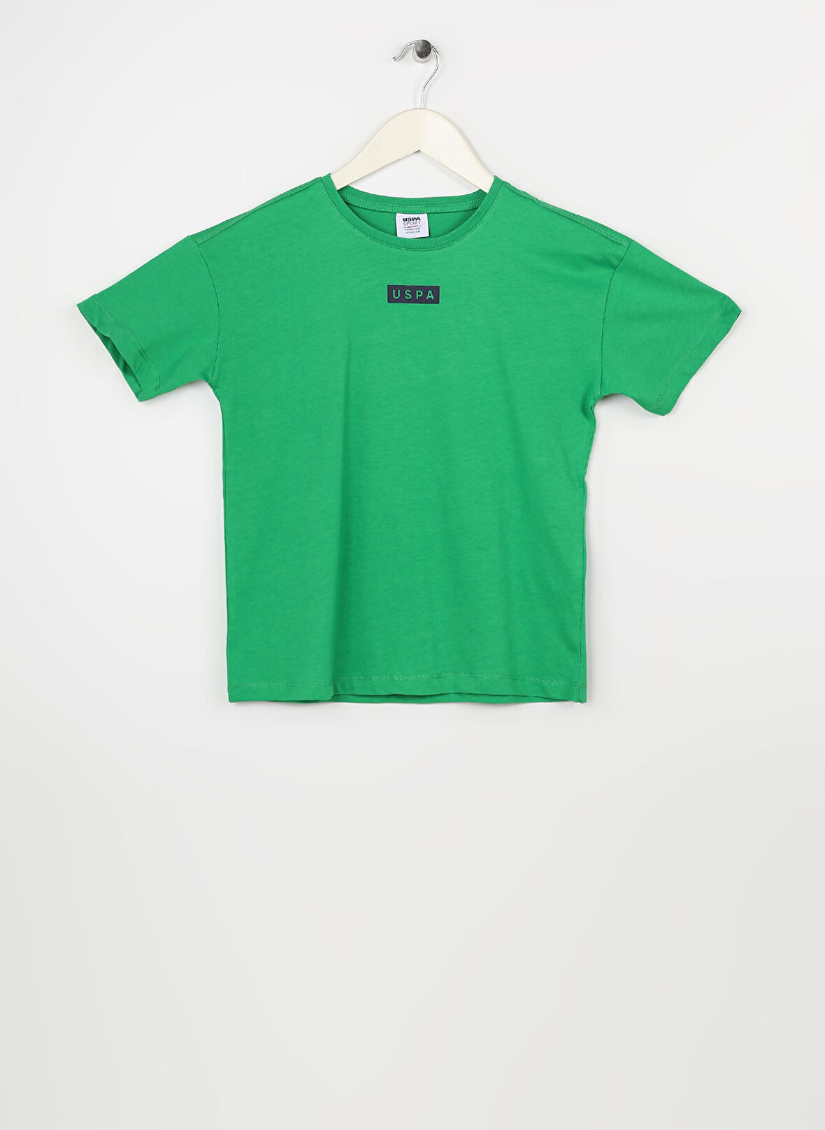 U.S. Polo Assn. Yeşil Erkek Çocuk Bisiklet Yaka Kısa Kollu Oversized Baskılı T-Shirt KAMEDAKIDS