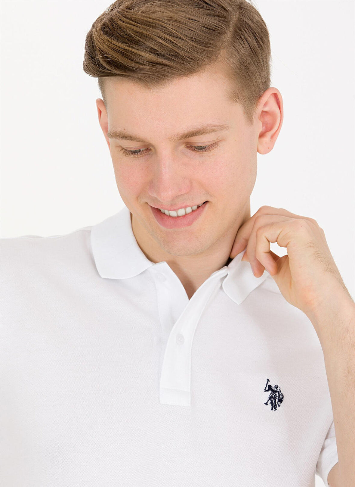 U.S. Polo Assn. Polo Yaka Beyaz Erkek T-Shirt GTP04IY023