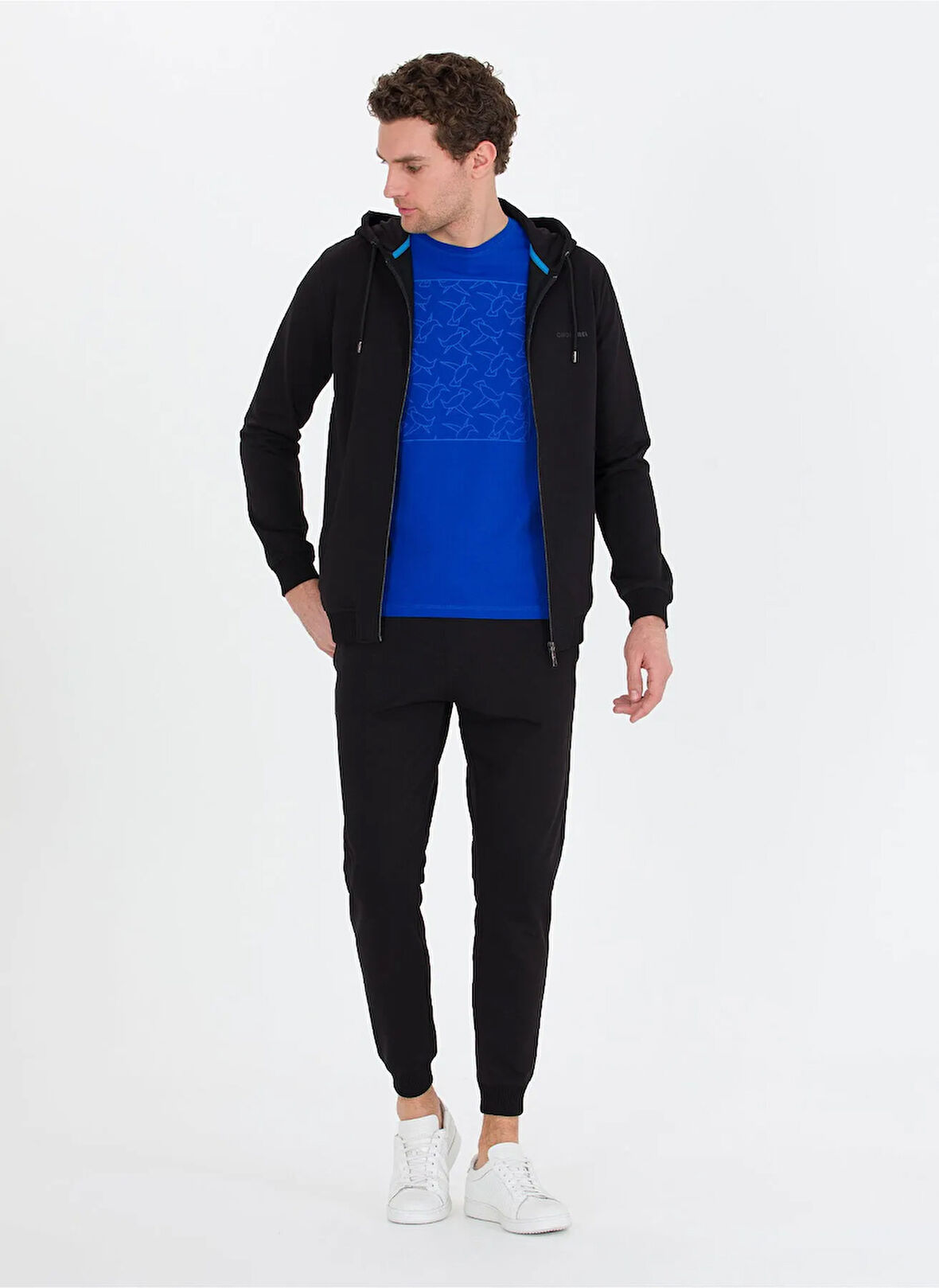 Cacharel Lastikli Bel Slim Fit Siyah Erkek Eşofman Altı CRES