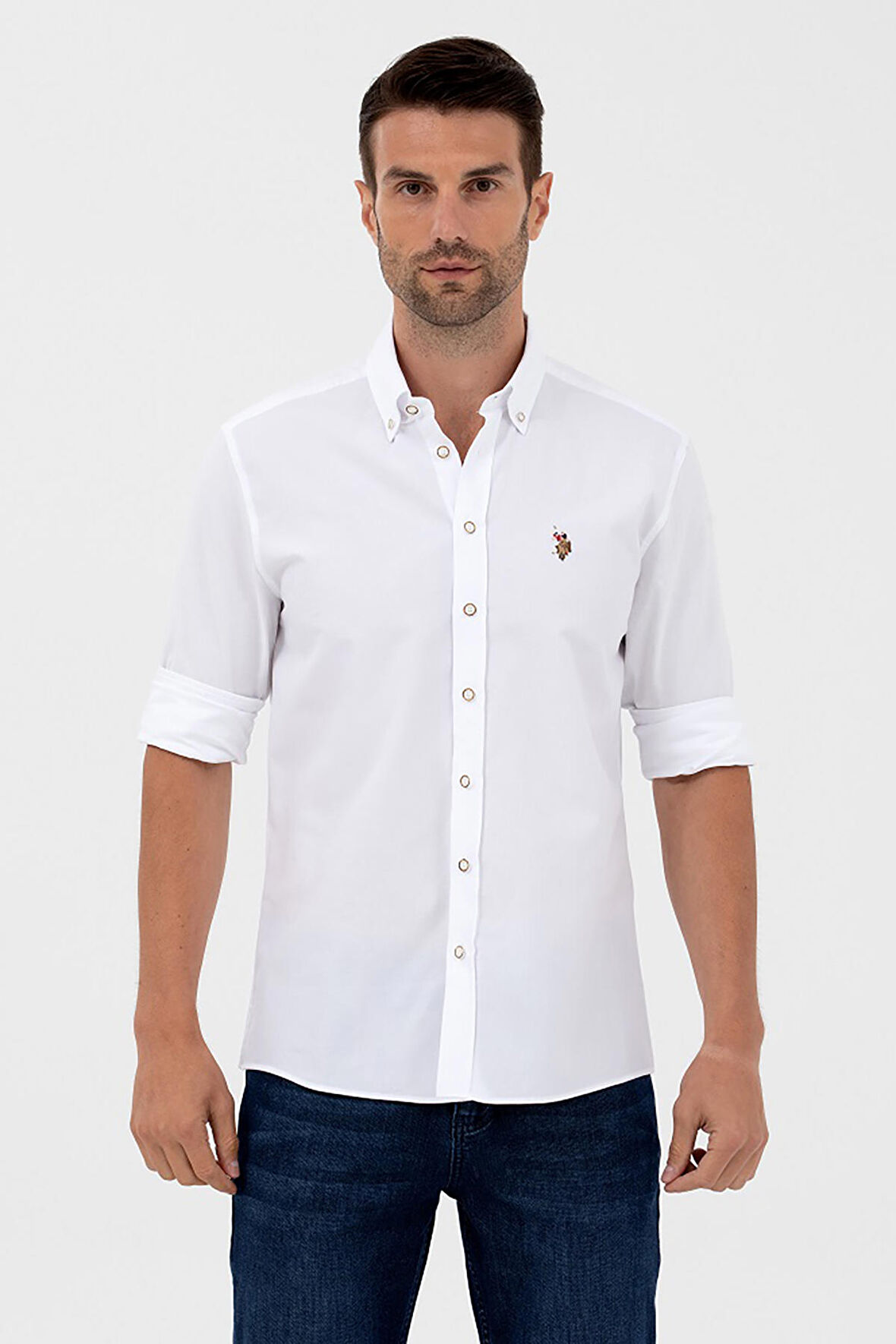 . Uzun Kollu Beyaz Erkek Gömlek 1571695