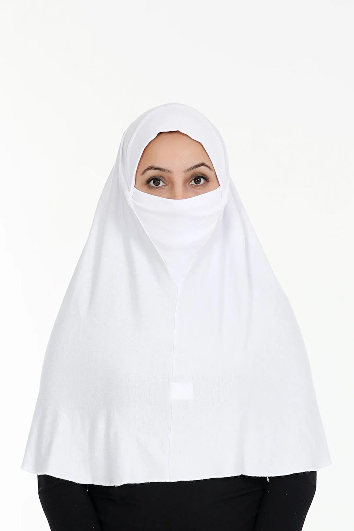 Peçeli Hazır Türban Pratik Şal Hijab Namaz Örtüsü