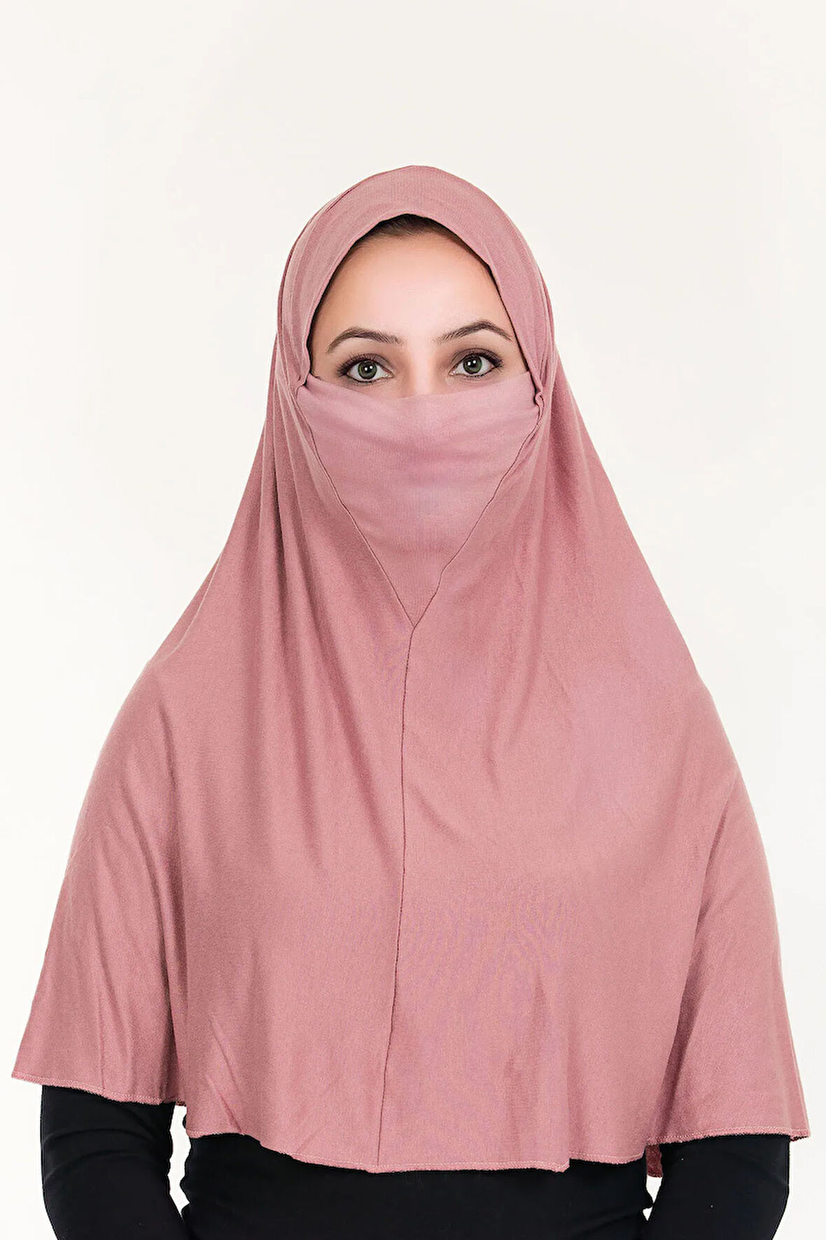 Peçeli Hazır Türban Pratik Şal Hijab Namaz Örtüsü