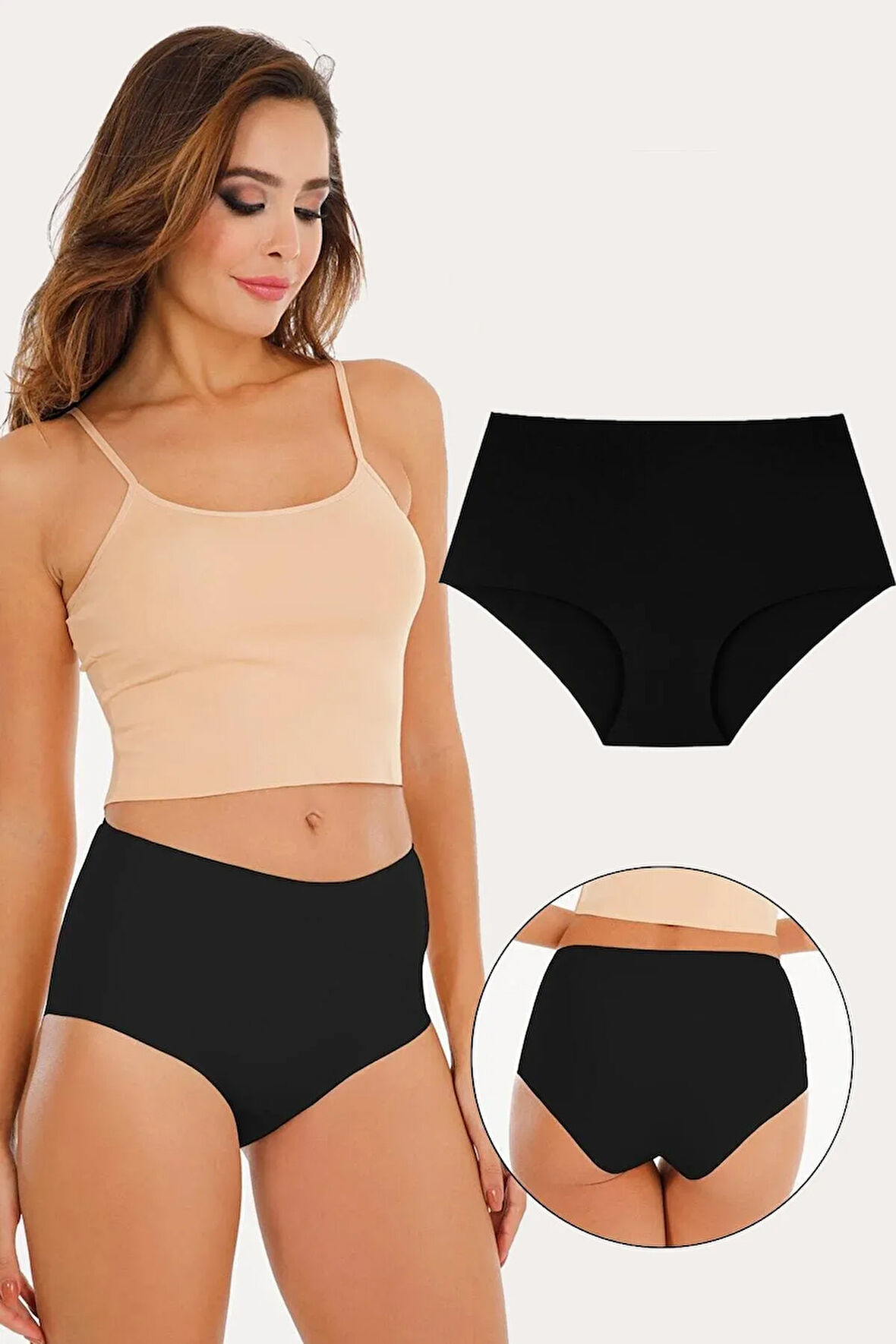 Kadın Yüksek Bel Lazer Kesim Külot Tekli STK2024