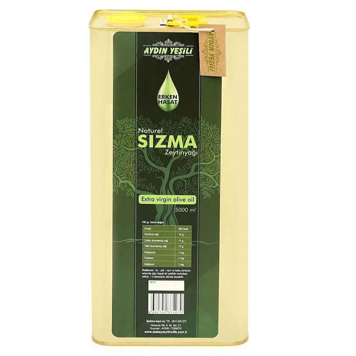 Yeni Sezon Erken Hasat Naturel Sızma Zeytinyağı 5lt