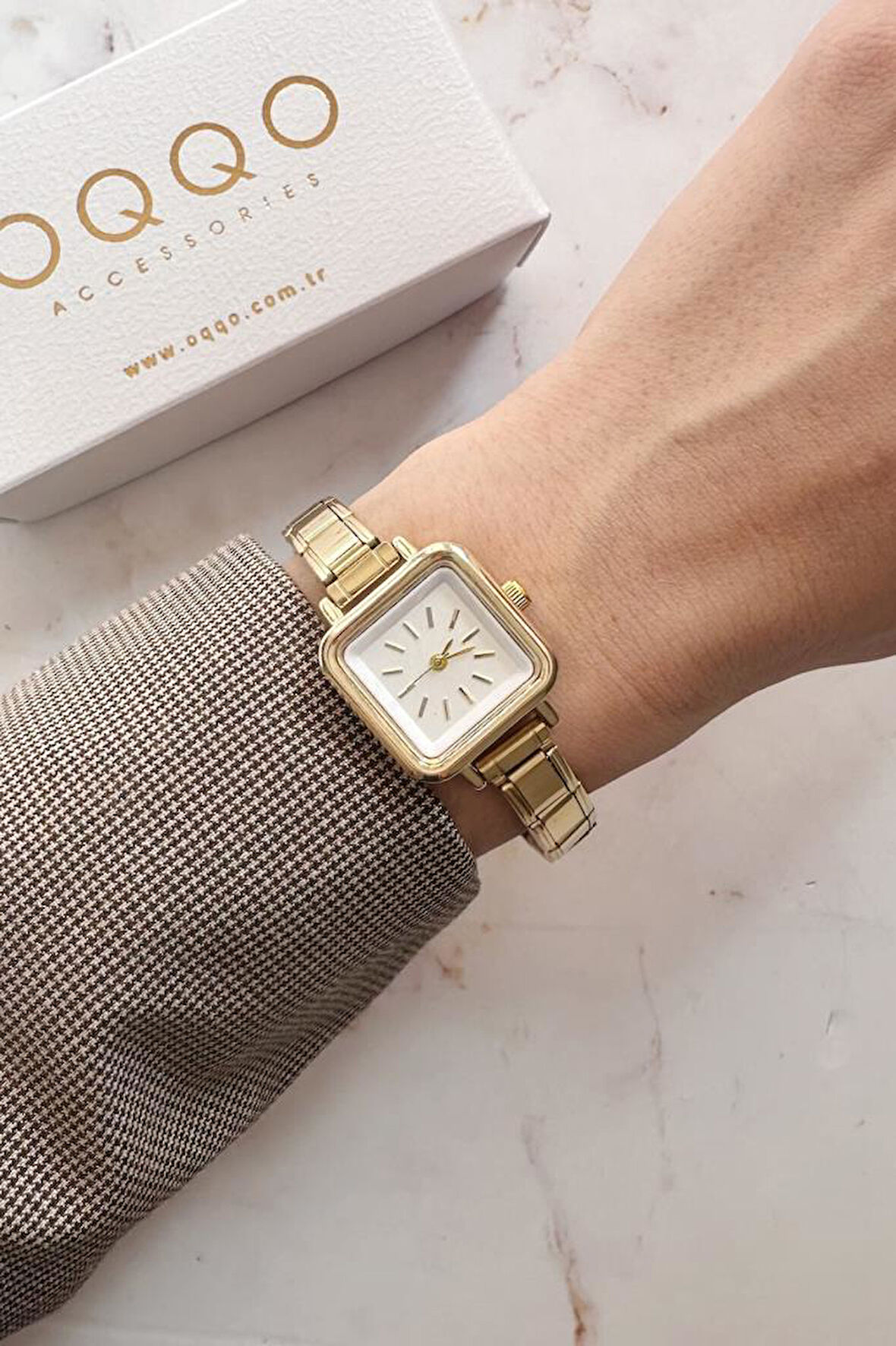 Thena Gold Kare Kadın Kol Saati