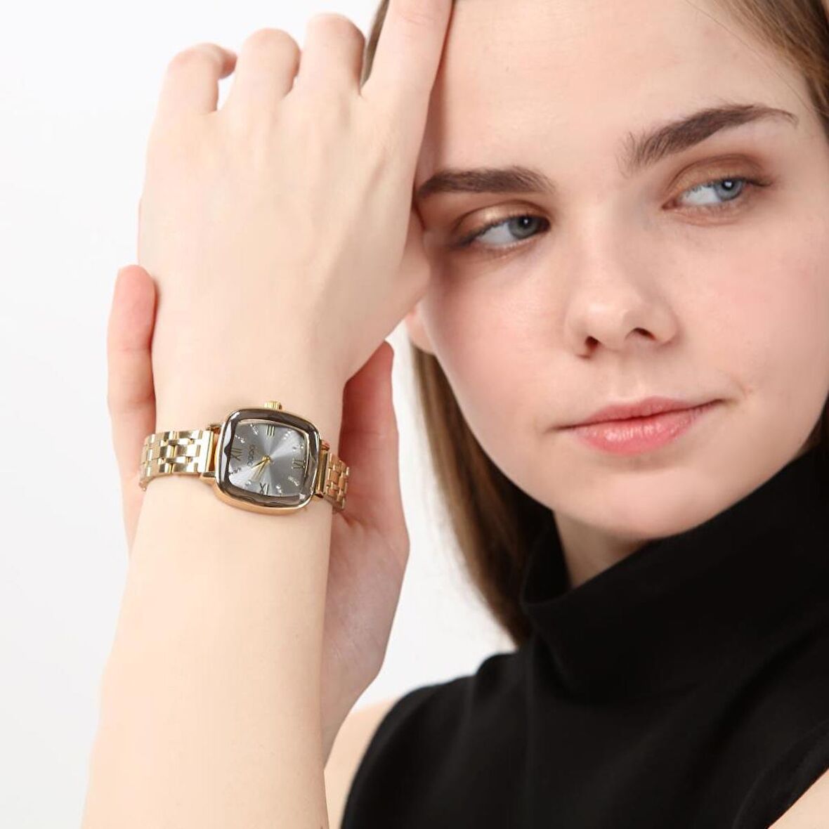 Elanor Roma Rakam Gümüş Kadran Gold Kordon Kadın Kol Saati