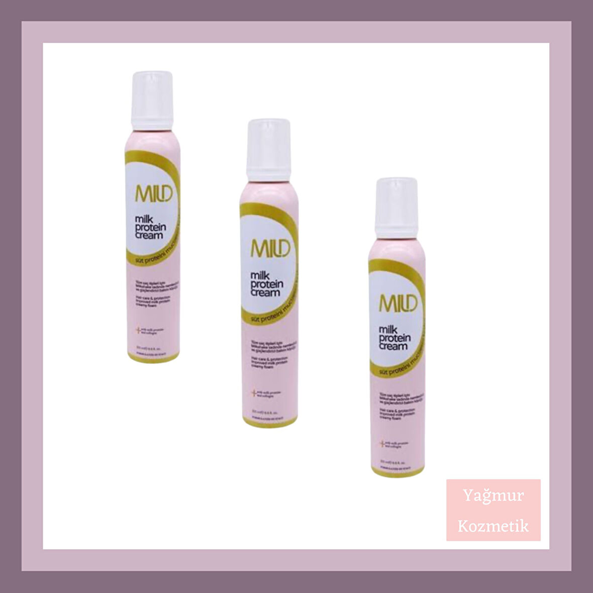 Mild Süt Proteinli Saç Bakım Köpüğü Milk Protein Cream 200mlX 200ml X 200ml  3LÜ Set 