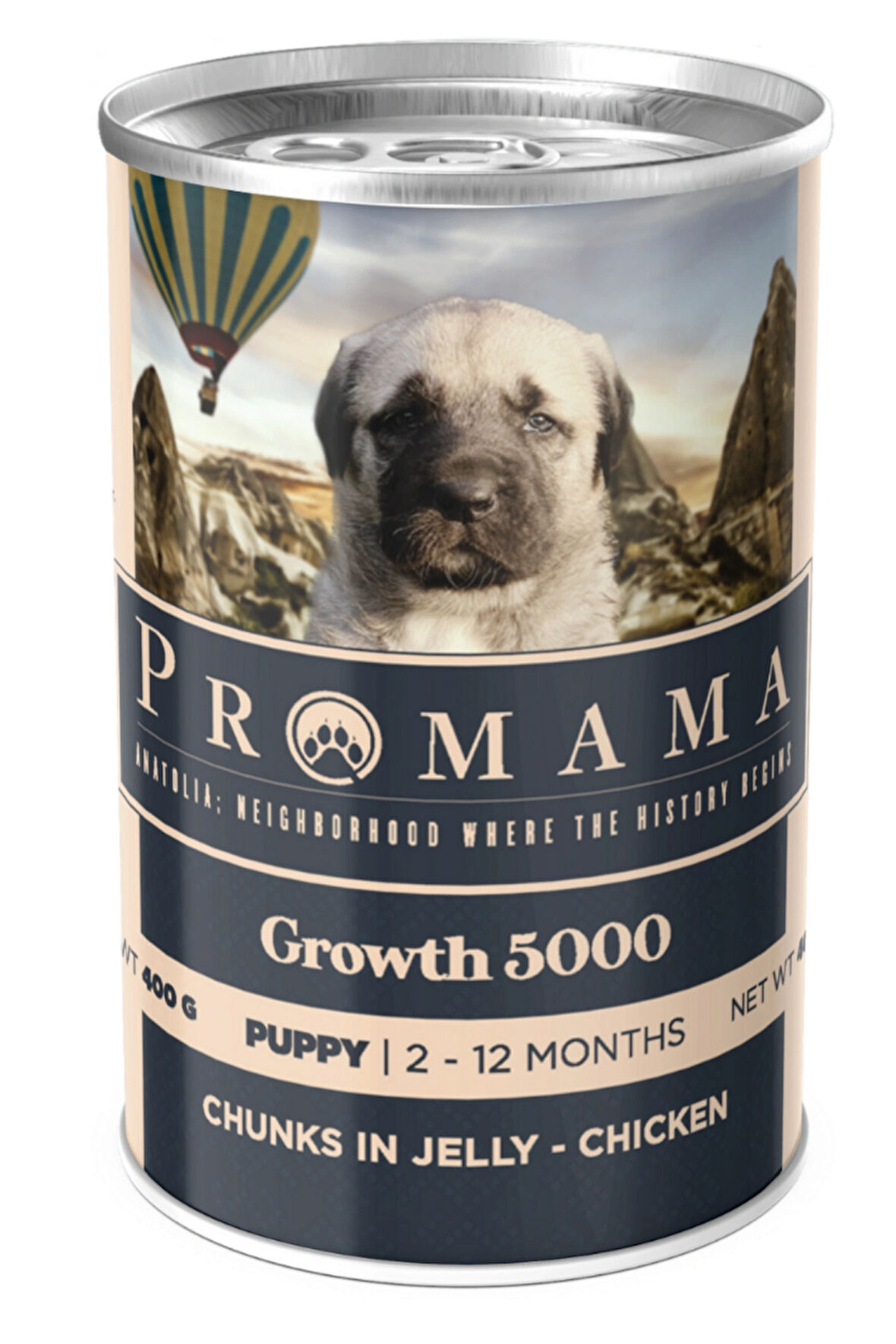Promama Growth 5000 Yavru Tavuklu Etli Yaş Konserve Köpek Maması 400 Gr. 36'lı Koli