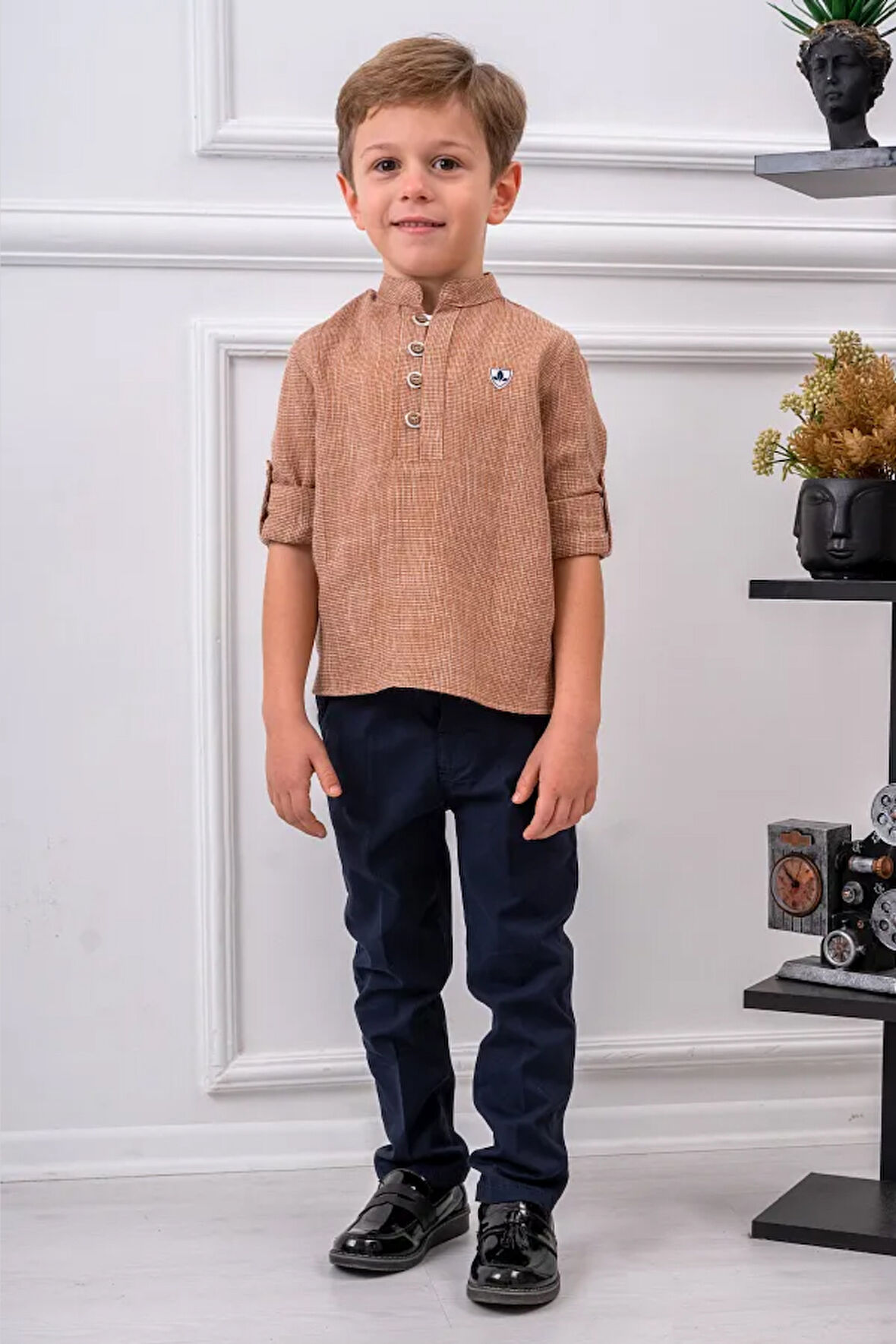 Erkek Çocuk Hakim Yaka Gömlek Pantalon Takım 