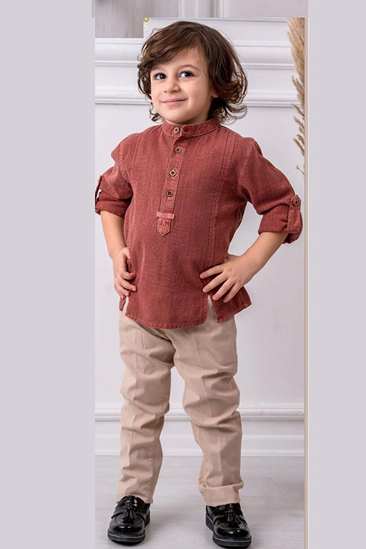 Erkek Çocuk Hakim Yaka Gömlek Pantalon Takım 