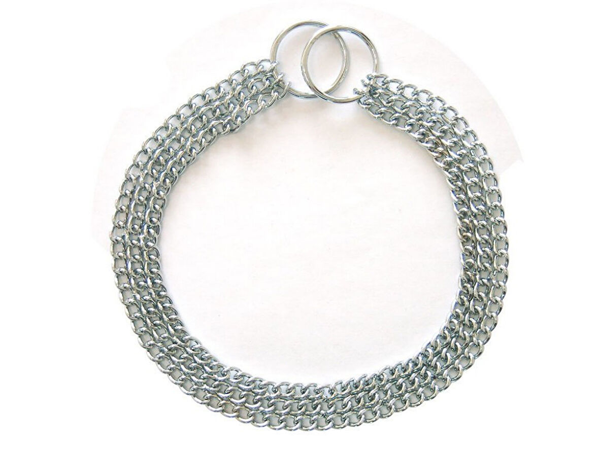 Lion Üç Sıra Köpek Eğitim Zincir Tasması 3x70 Cm