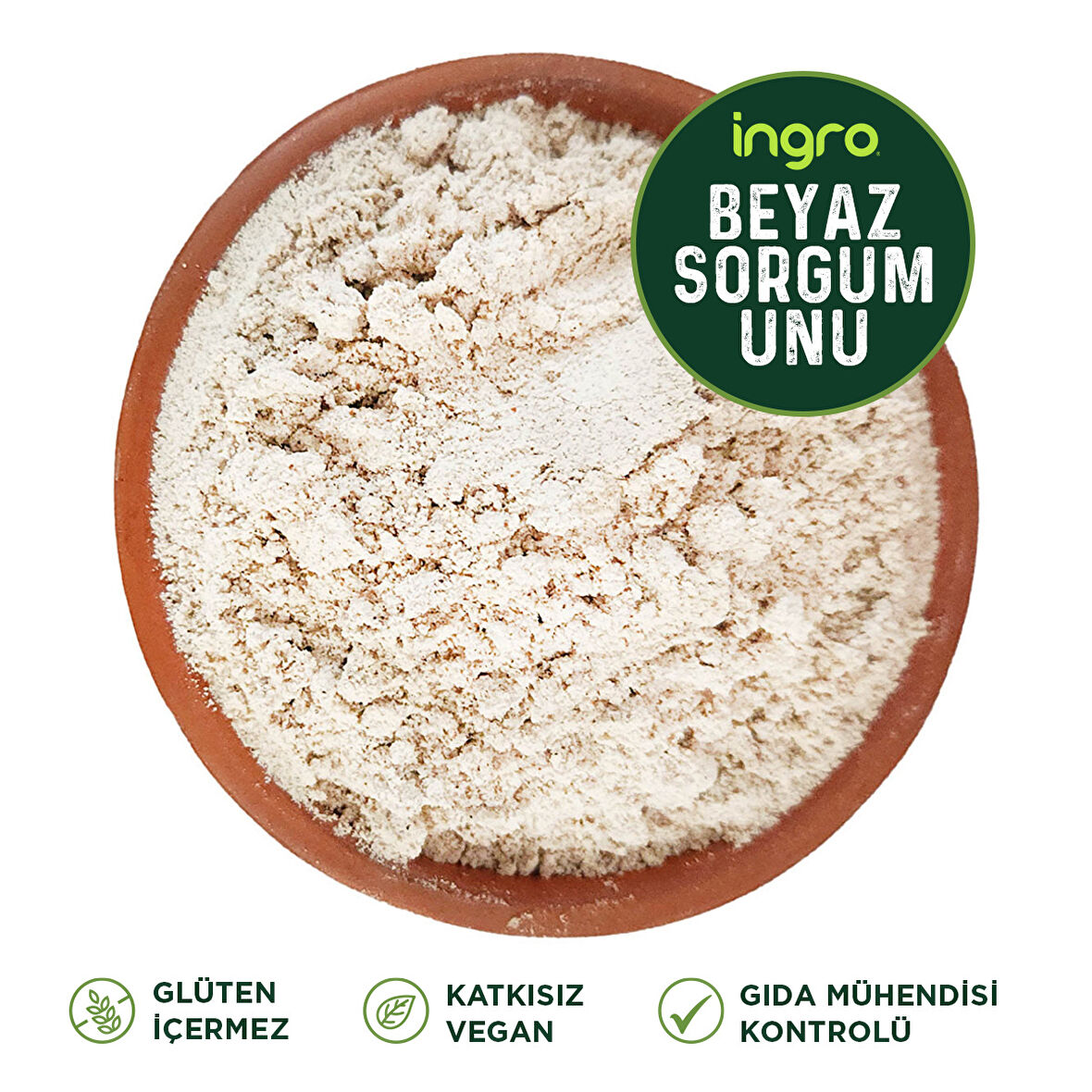 Ingro Glutensiz Beyaz Sorgum Tohumu Unu 10000 G