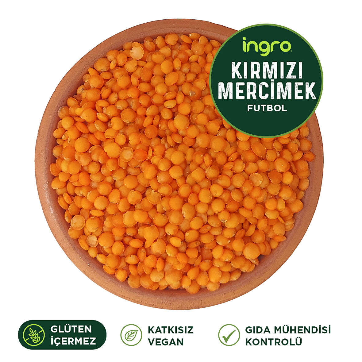 Ingro Glutensiz Kırmızı Mercimek (FUTBOL) 1000 G