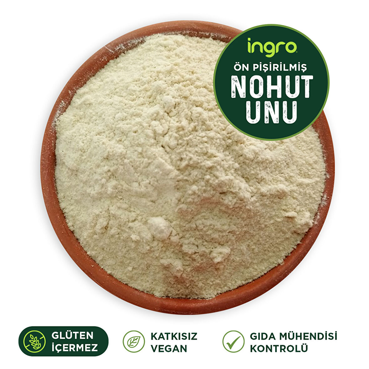 Glutensiz Ön Pişirilmiş Nohut Unu 250 G