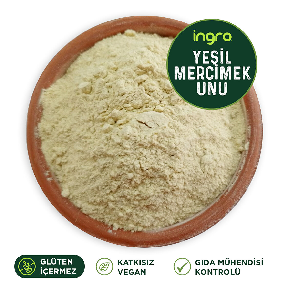 Ingro Glutensiz Yeşil Mercimek Unu 1000 G