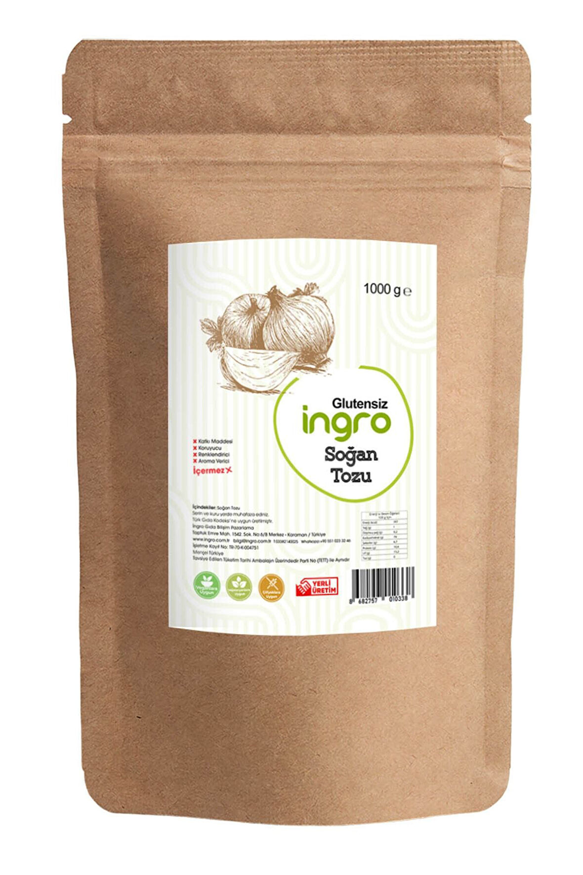 Glutensiz Soğan Tozu 1000 G