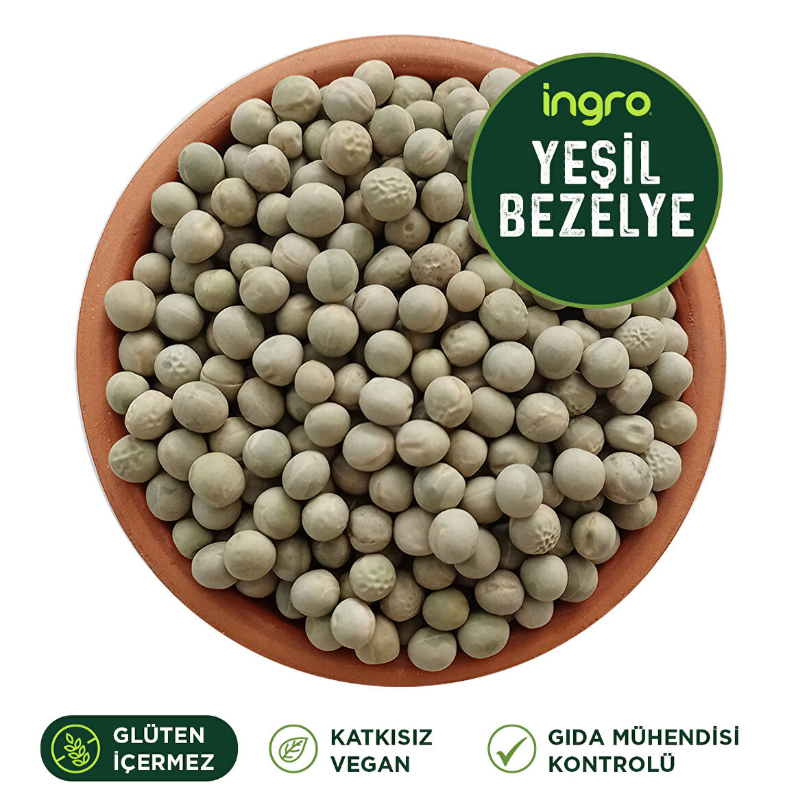 Ingro Glutensiz Kuru Yeşil Bezelye 5000 G