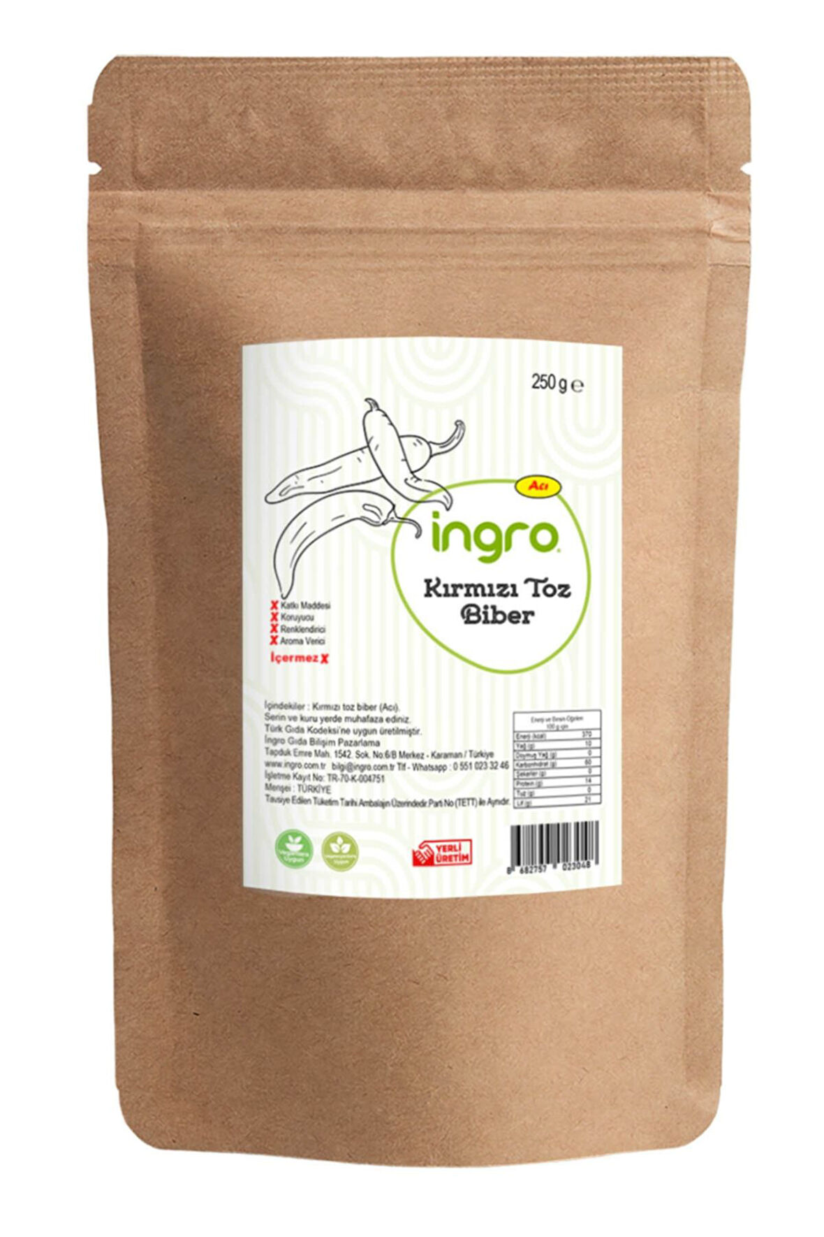 Ingro Kırmızı Biber Toz (ACI) 250 G