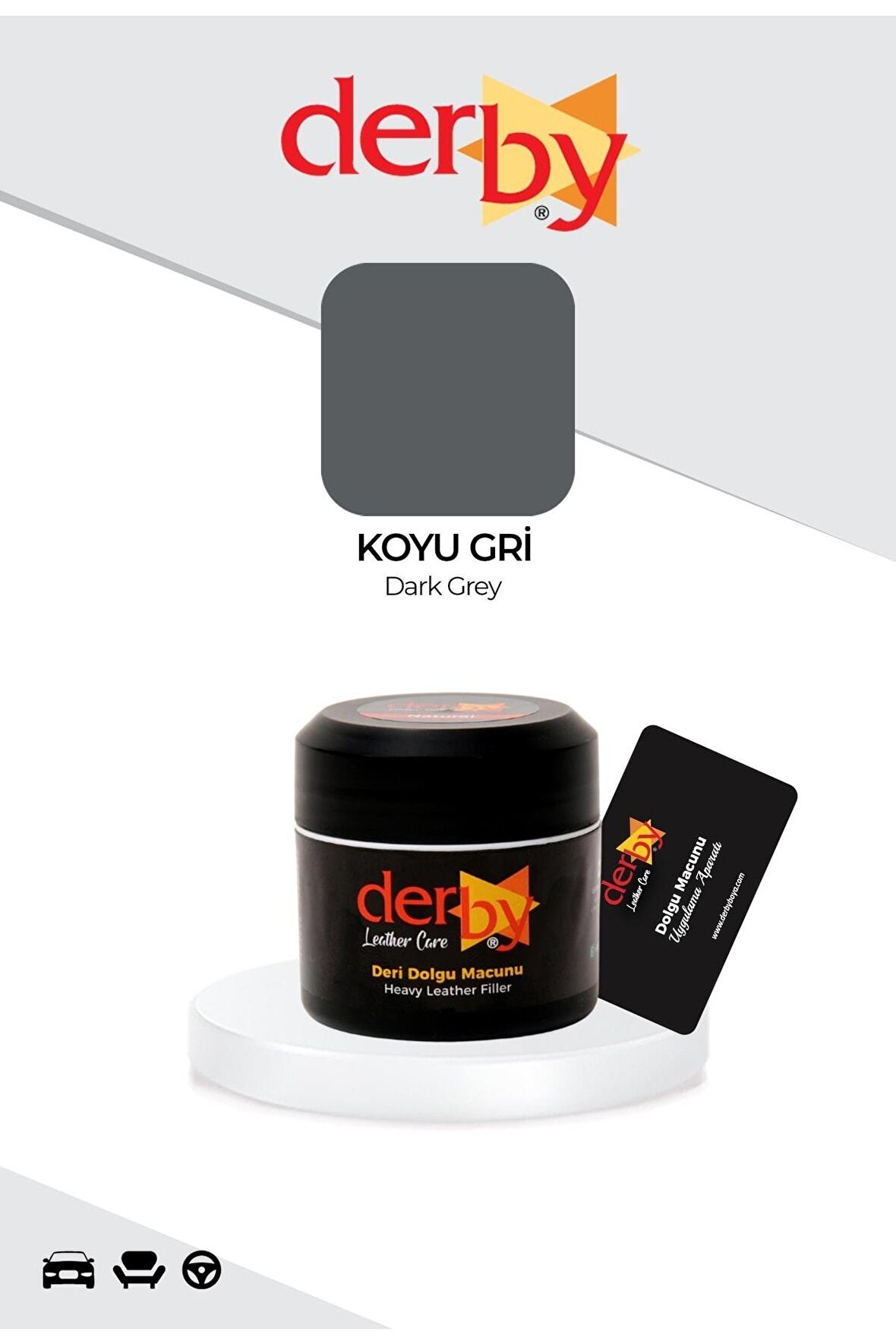 Koyu Gri Deri Tamir Macunu - Çatlak ve Yırtık Deri Kremi