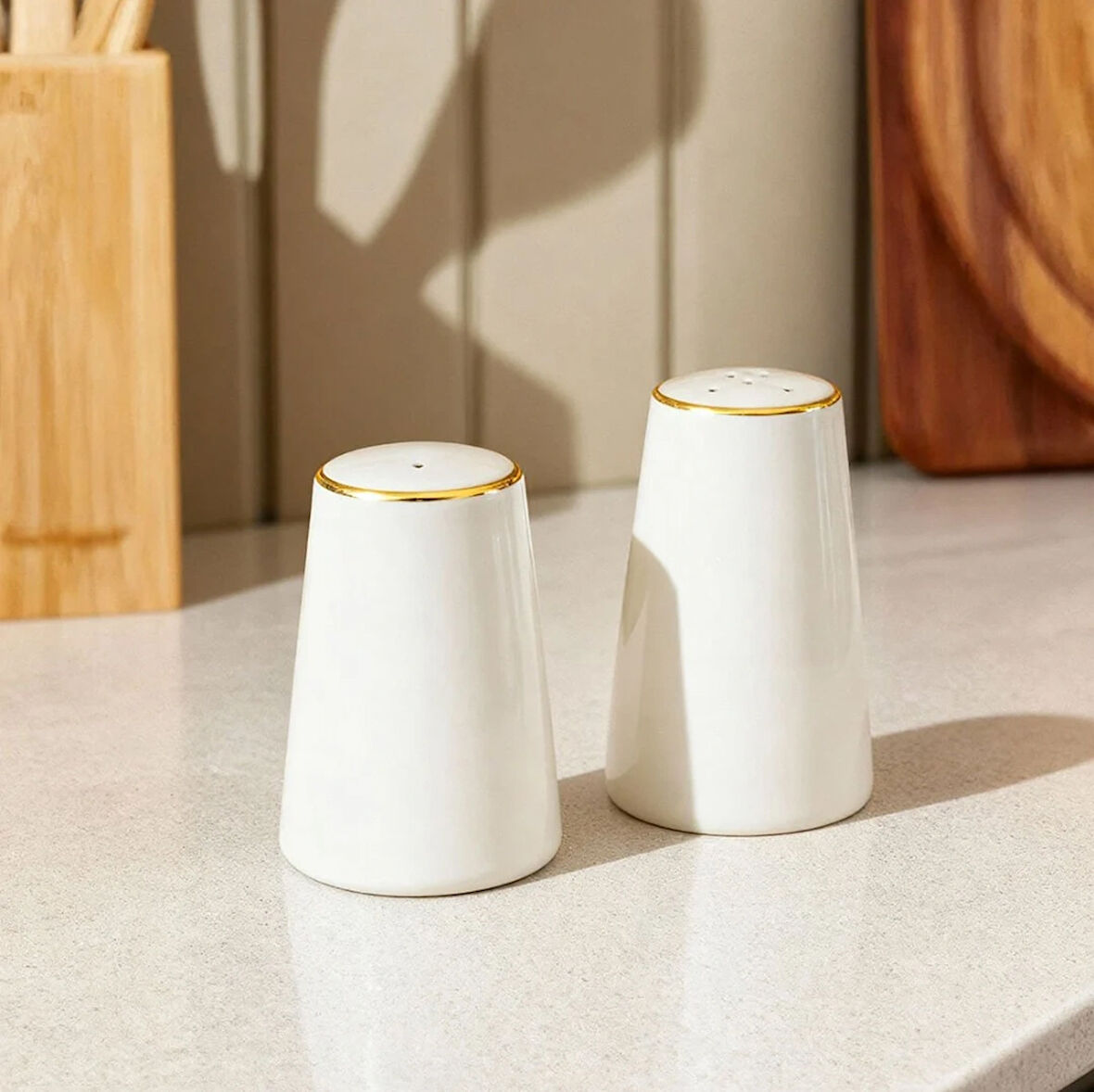 Fecra Ivory Tuzluk ve Biberlik Altın Yaldızlı