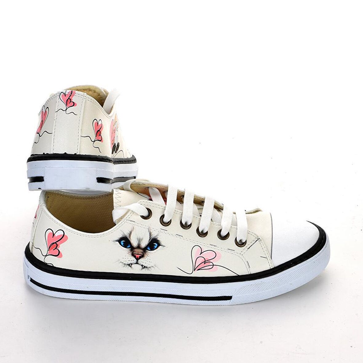 Cat Kedili Unisex Beyaz Spor Ayakkabı Günlük Sneakers 7015