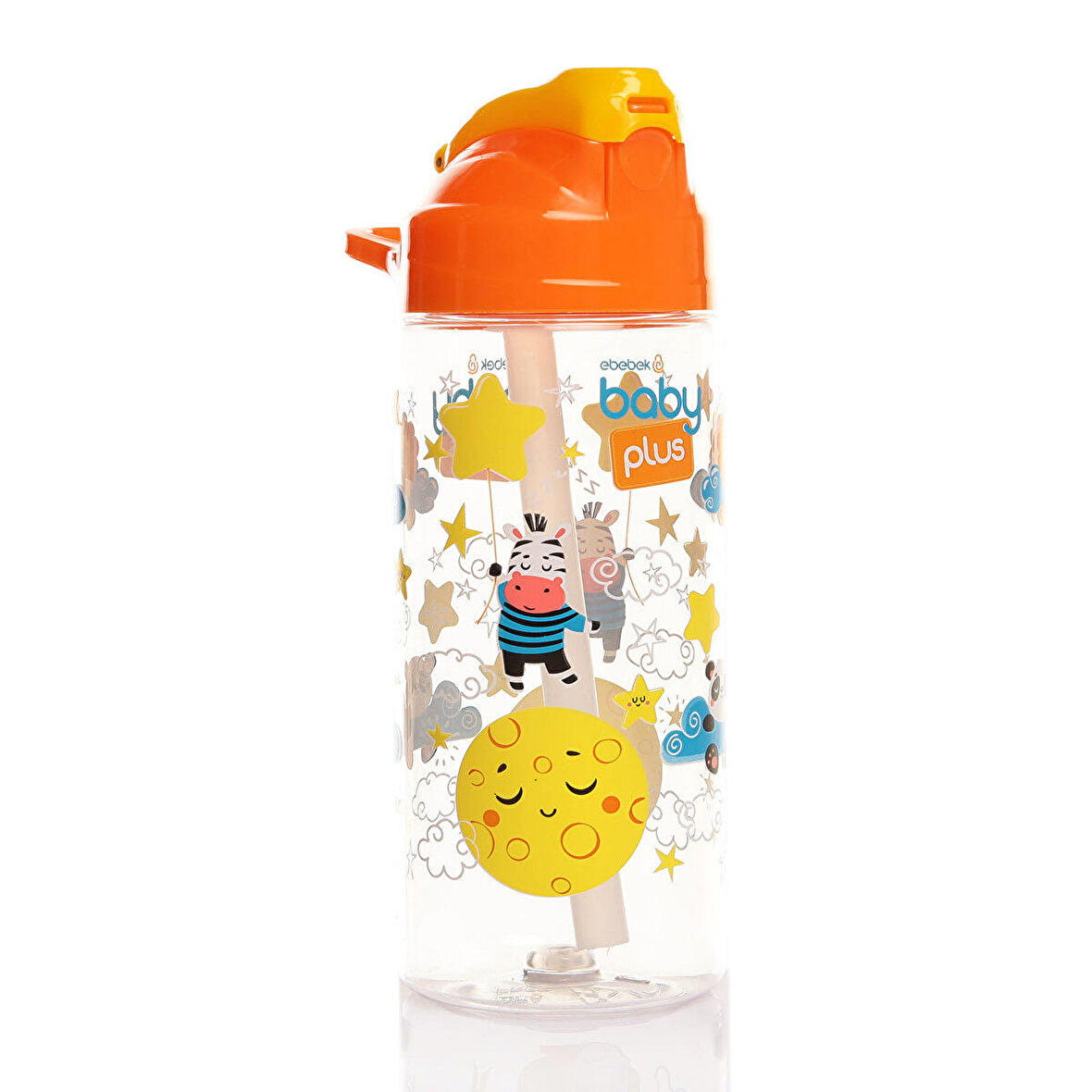 baby plus Desenli Sert Silikon Uçlu Tritan Bebek Suluk 500 cc Asortili