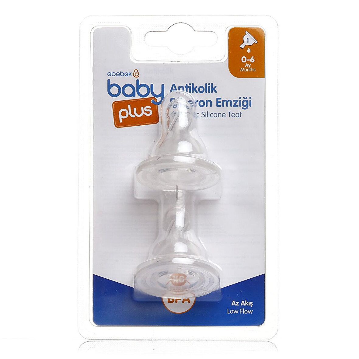 Baby Plus Antikolik Yavaş Akış 0 - 6 Ay Biberon Emziği