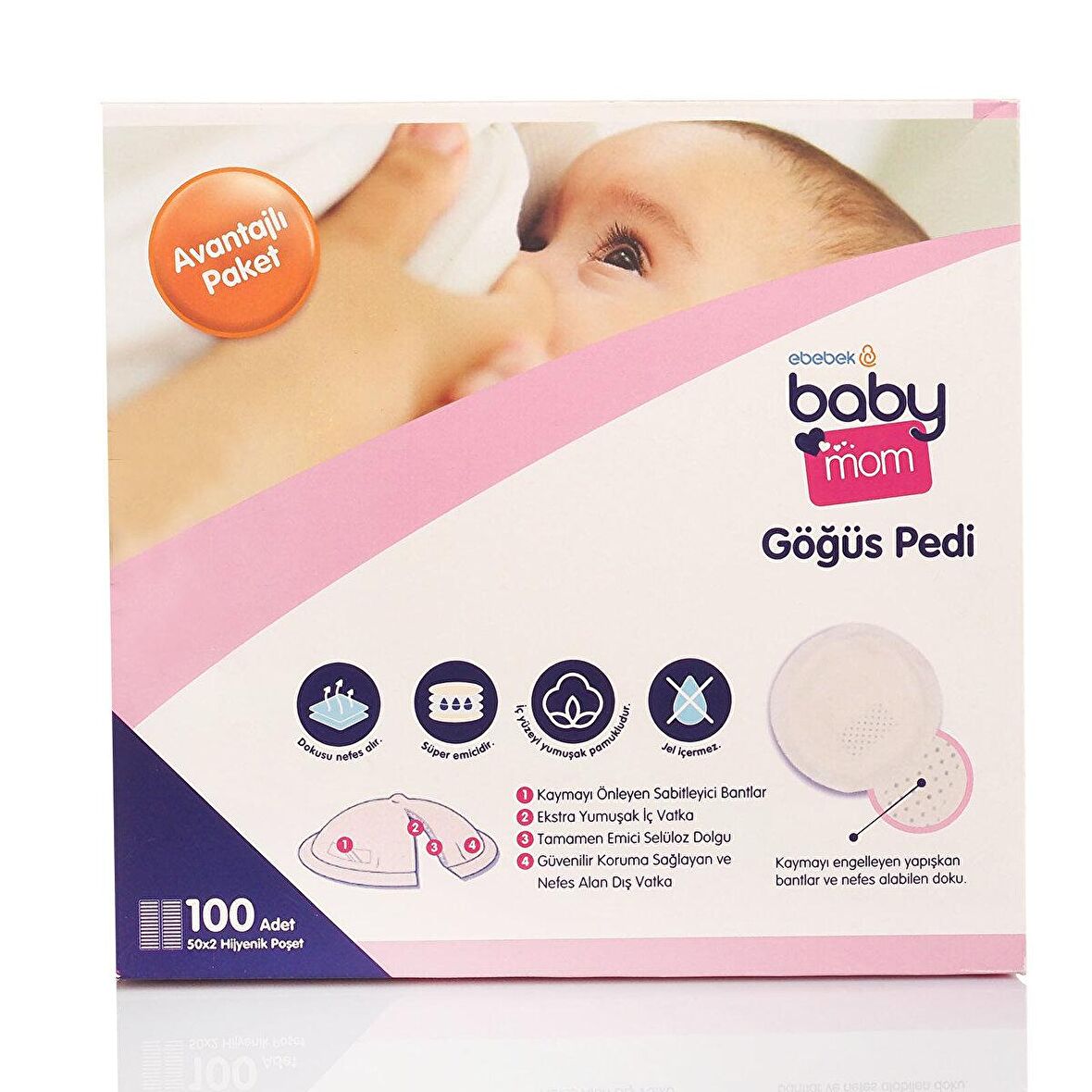 baby mom Göğüs Pedi 100lü - Avantaj Paket